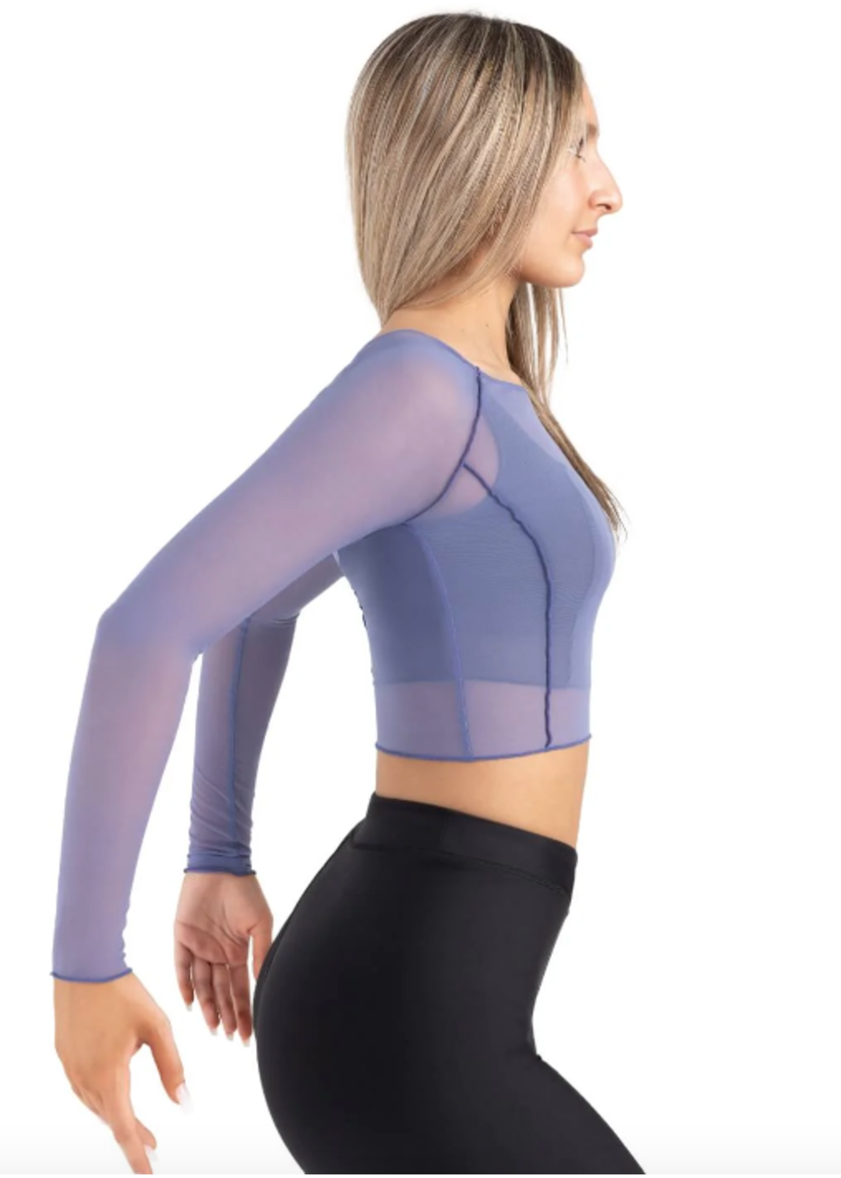 CAPEZIO & BUNHEADS A12247W SUNSET NOSTALGIA DUSK MESH LONG SLEEVE TOP