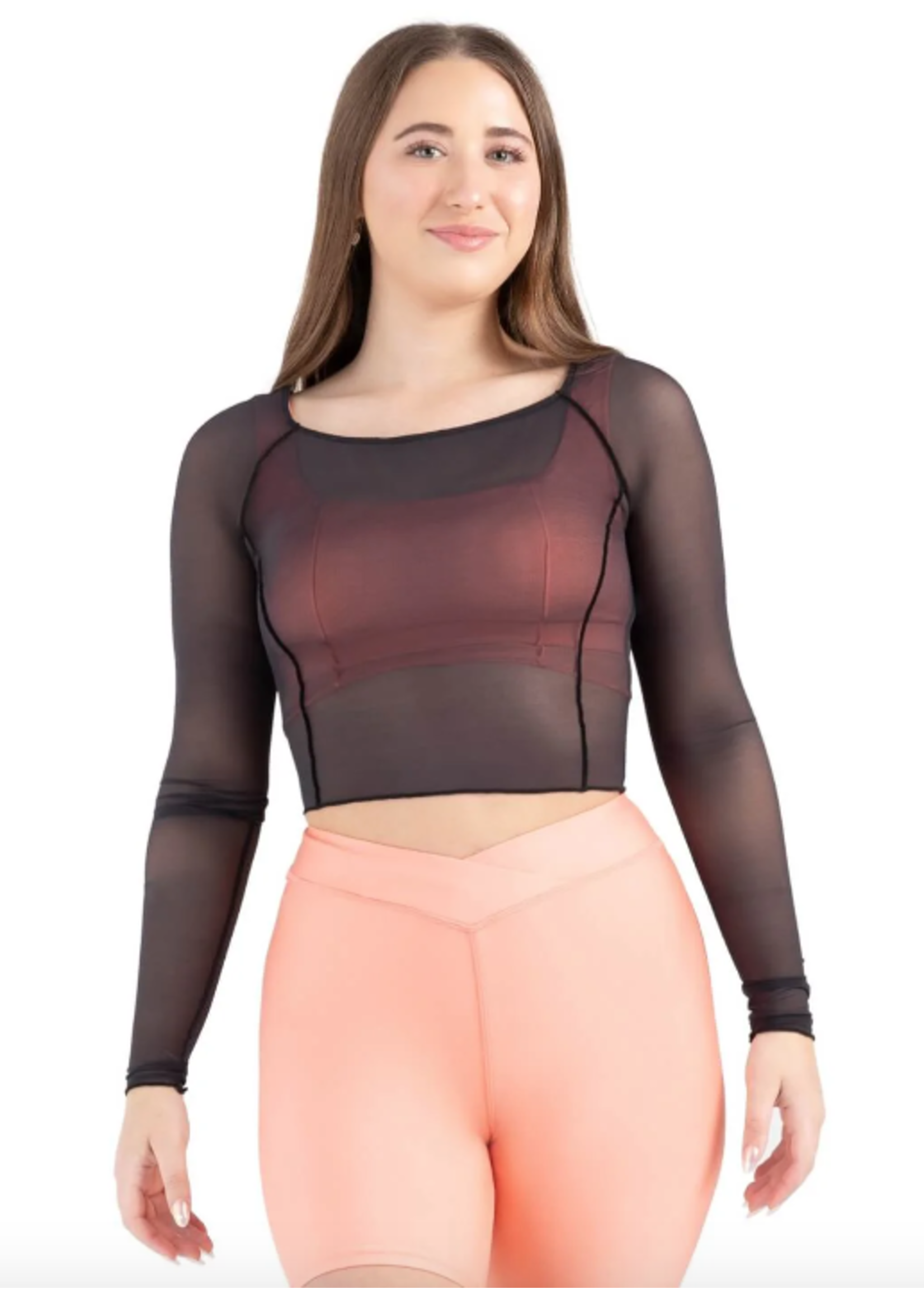 CAPEZIO & BUNHEADS A12247W SUNSET NOSTALGIA DUSK MESH LONG SLEEVE TOP
