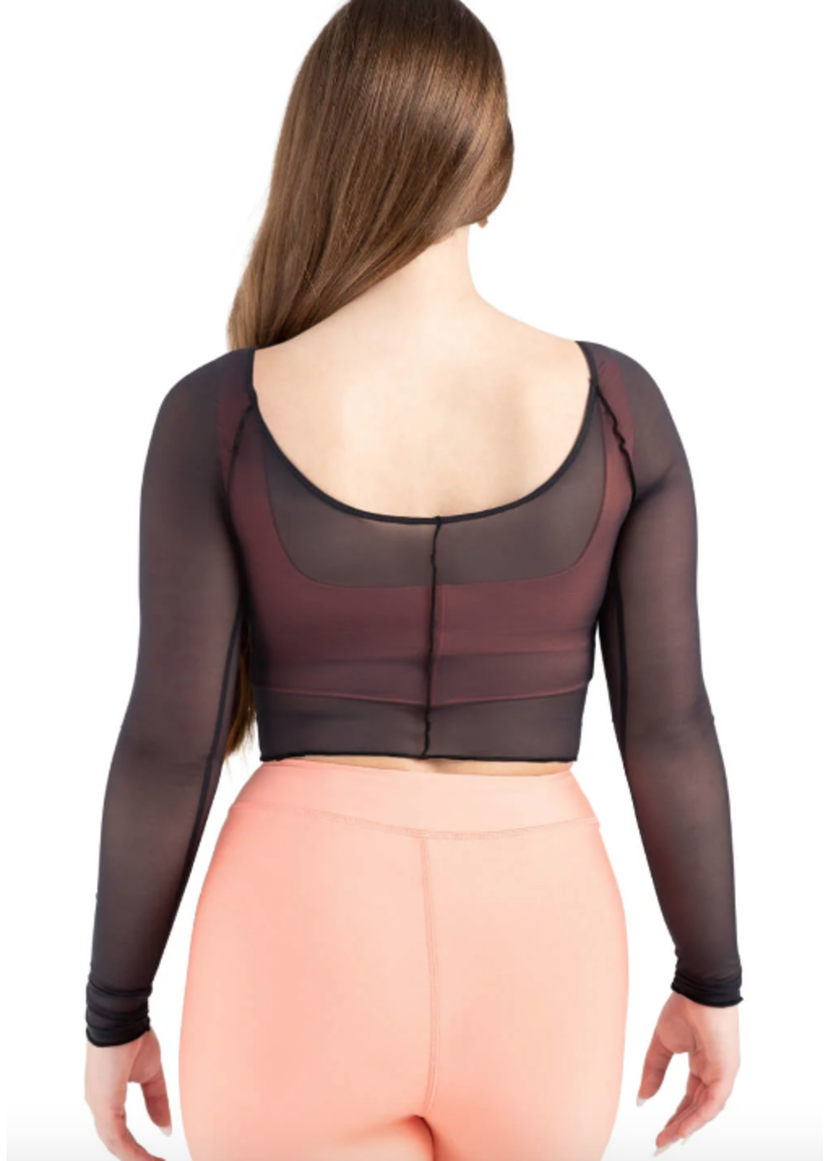 CAPEZIO & BUNHEADS A12247W SUNSET NOSTALGIA DUSK MESH LONG SLEEVE TOP