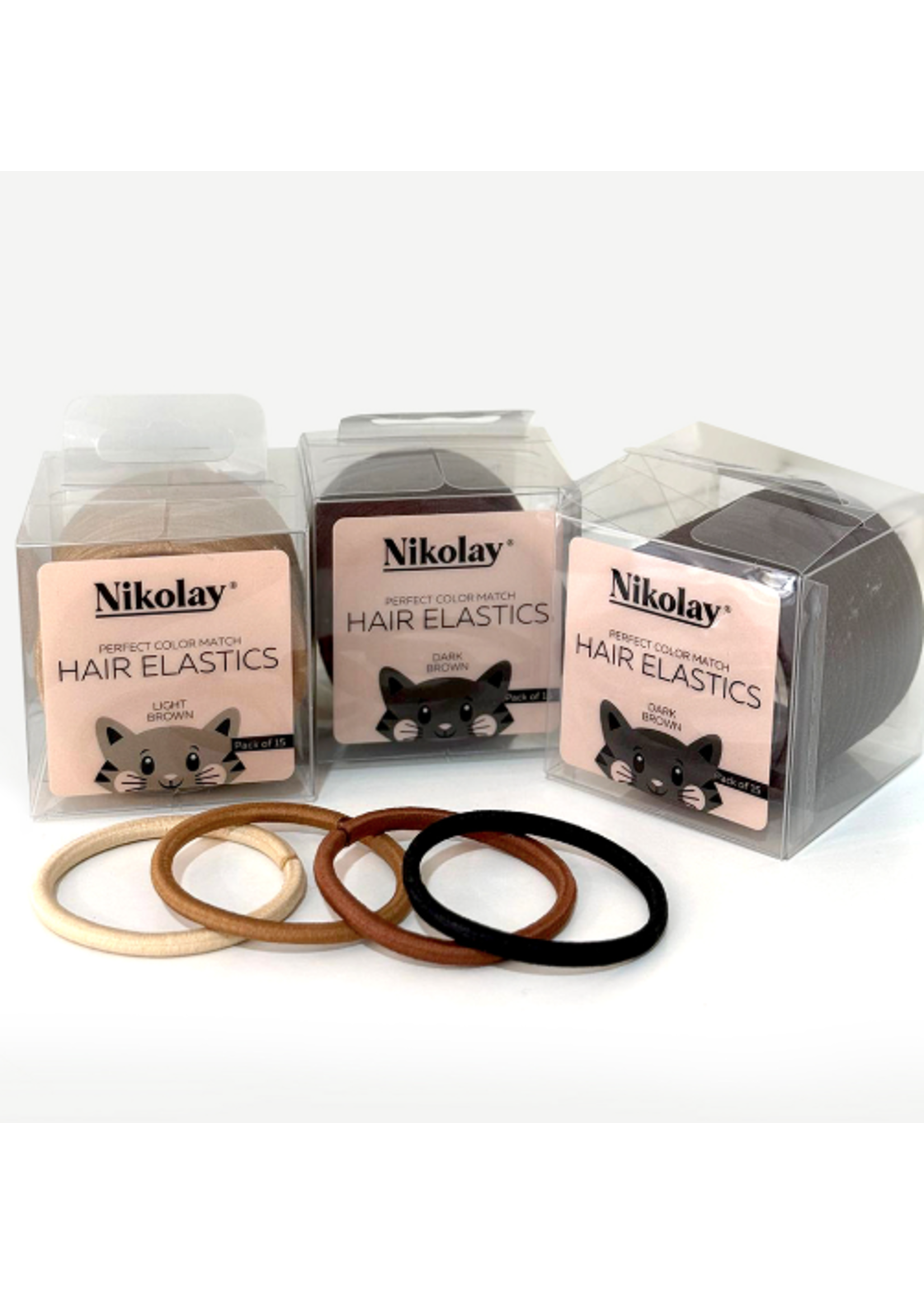 NIKOLAY HA1001 SET OF 15 HAIR ELASTICS