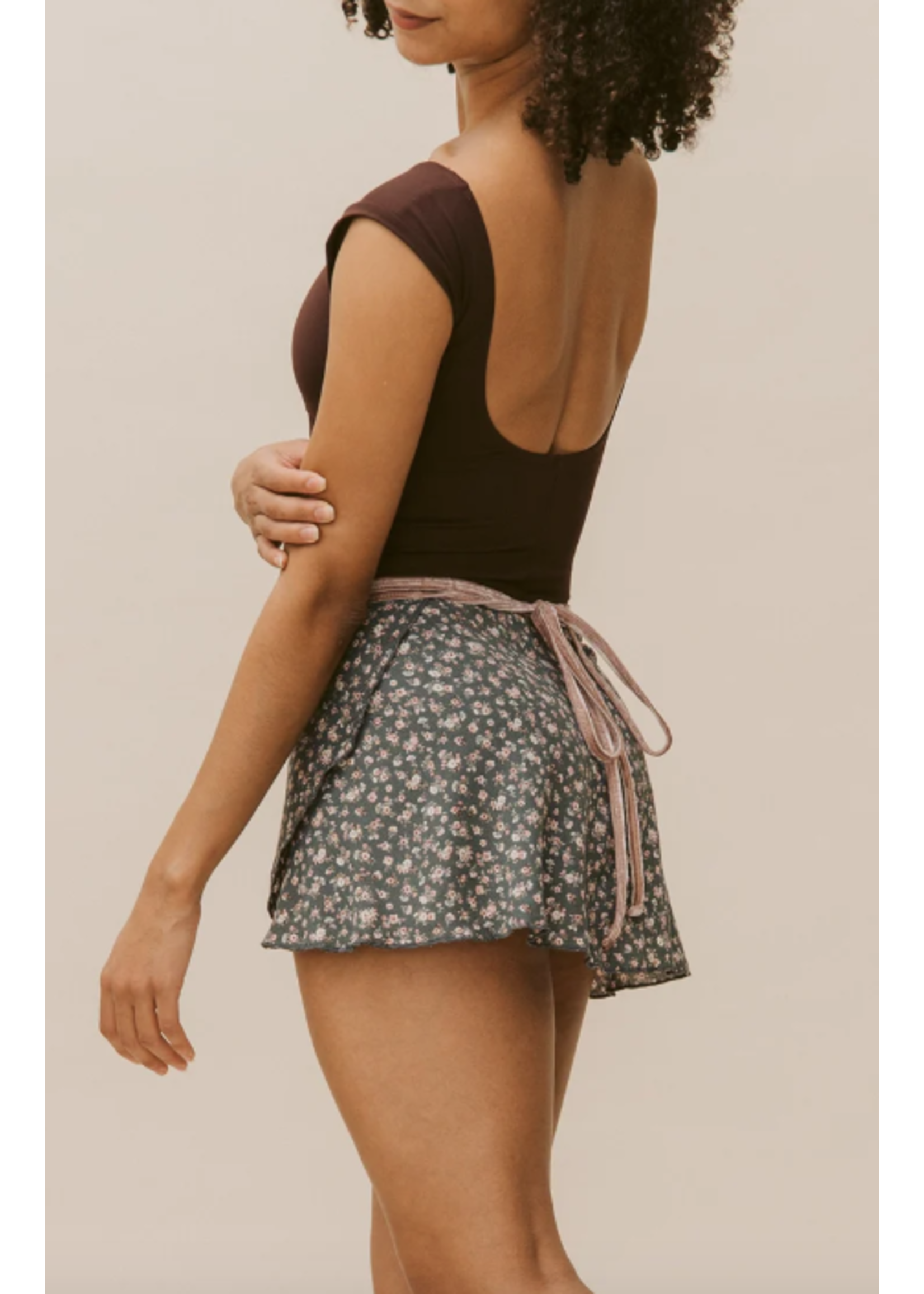 RUBIA WEAR MASHA PRINTED SHORT WRAP SKIRT