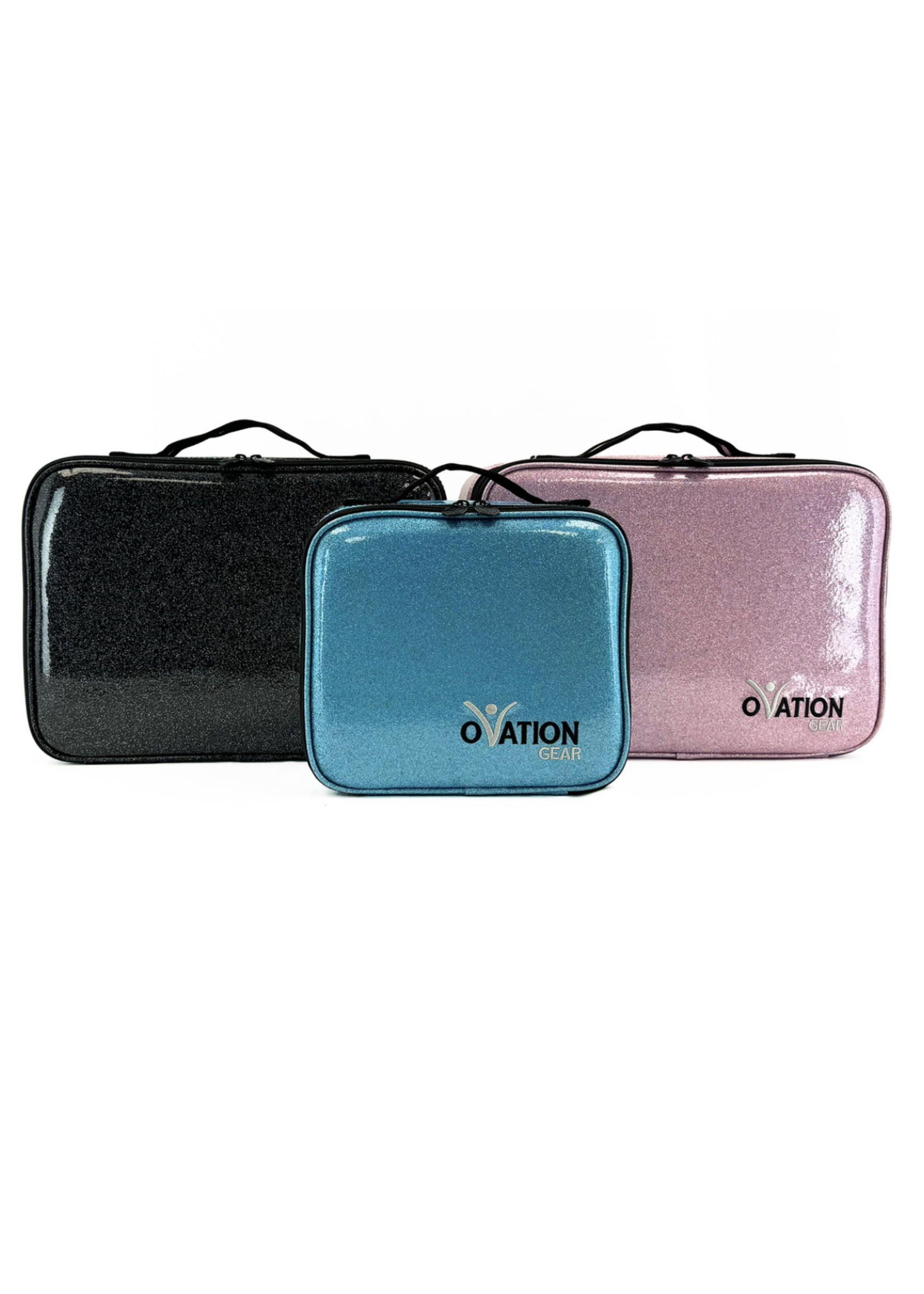 OVATION 1840 LARGE SPARKLE COSMETIC CASE w/ LED MIRROR