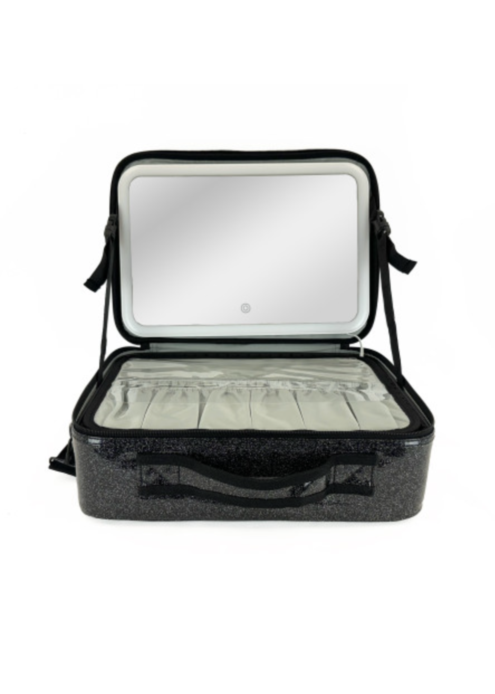 OVATION 1840 LARGE SPARKLE COSMETIC CASE w/ LED MIRROR