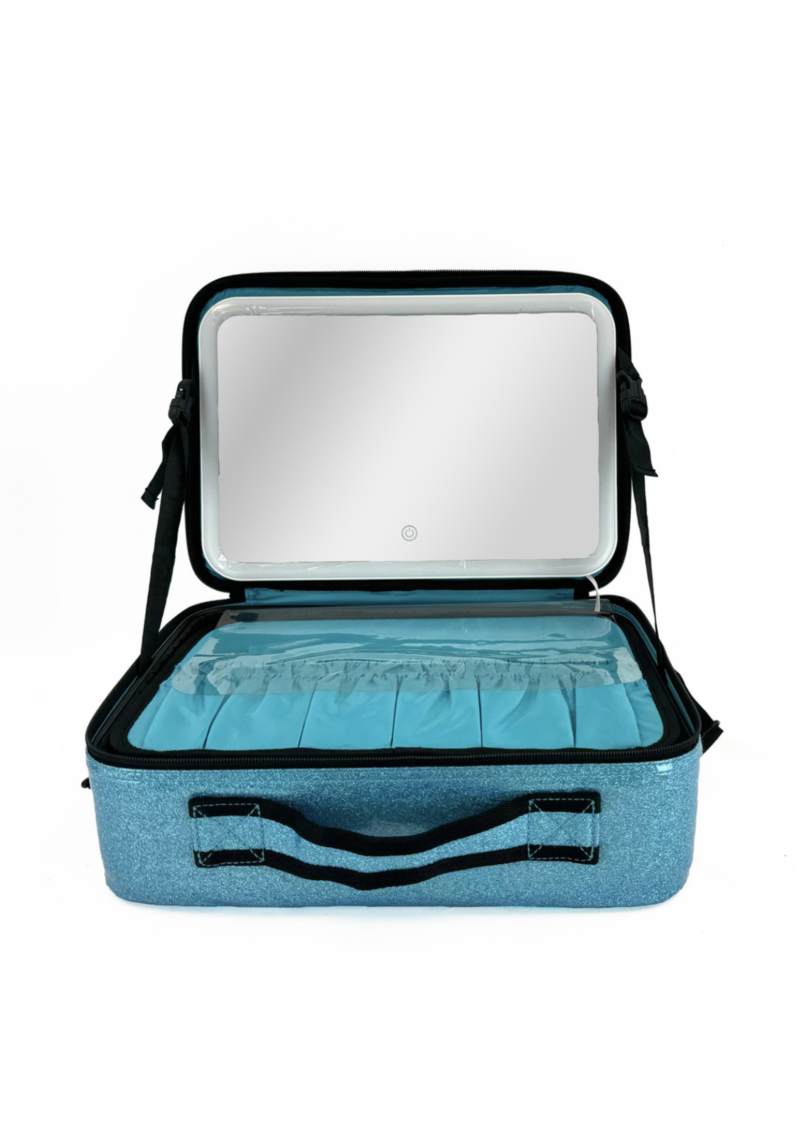 OVATION 1840 LARGE SPARKLE COSMETIC CASE w/ LED MIRROR