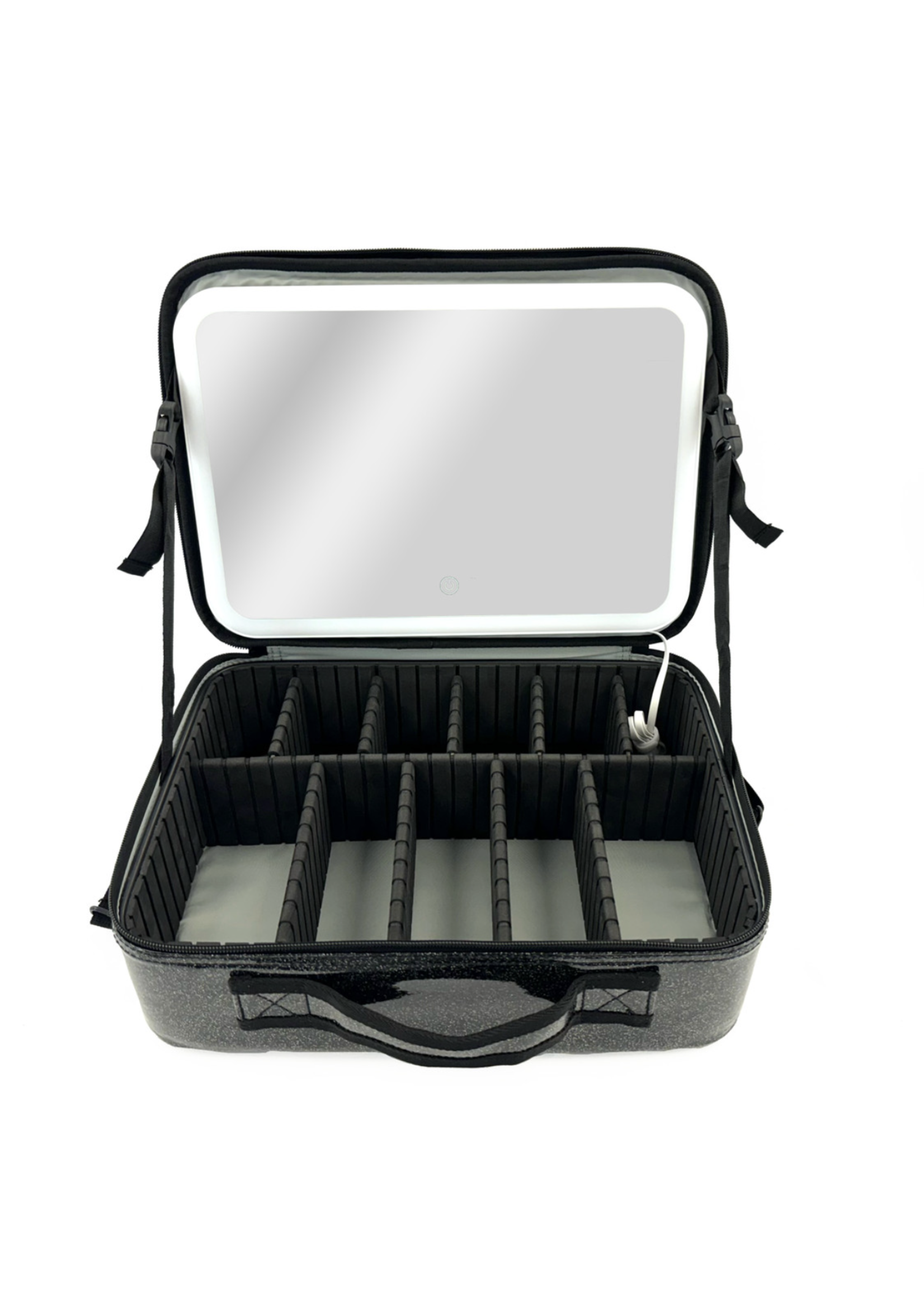 OVATION 1840 LARGE SPARKLE COSMETIC CASE w/ LED MIRROR