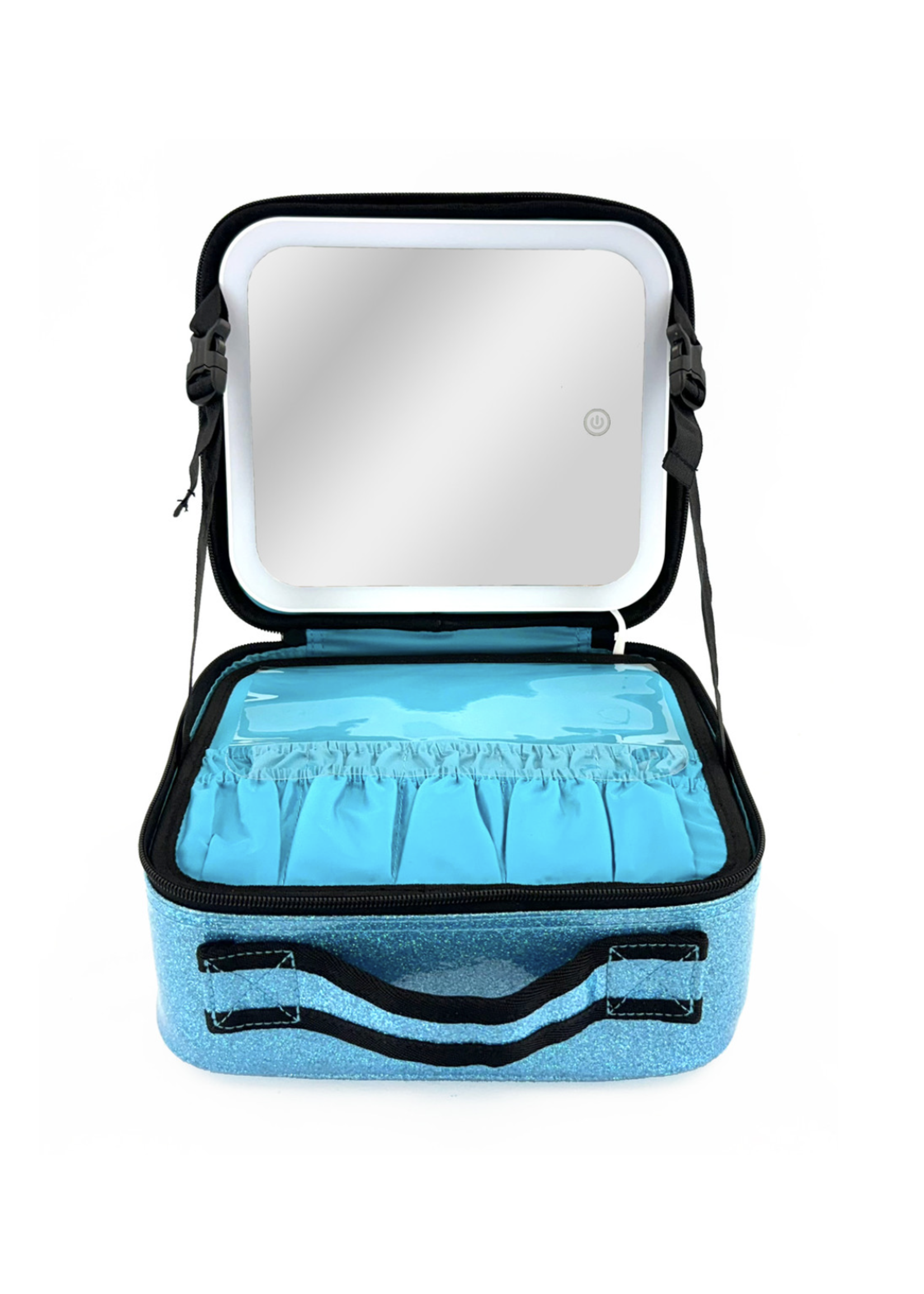 OVATION 1830 SMALL SPARKLE COSMETIC CASE w/ LED MIRROR