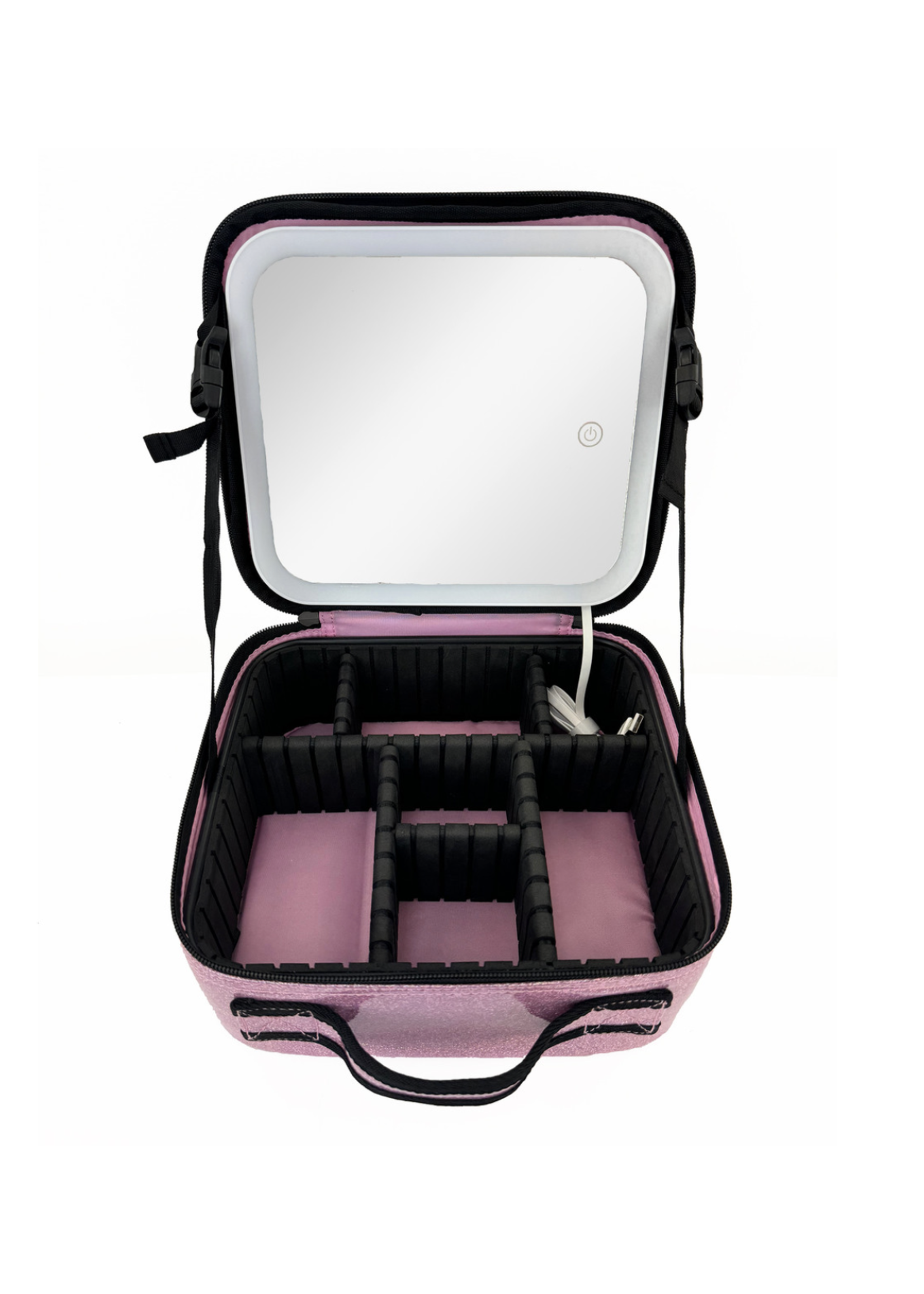 OVATION 1830 SMALL SPARKLE COSMETIC CASE w/ LED MIRROR