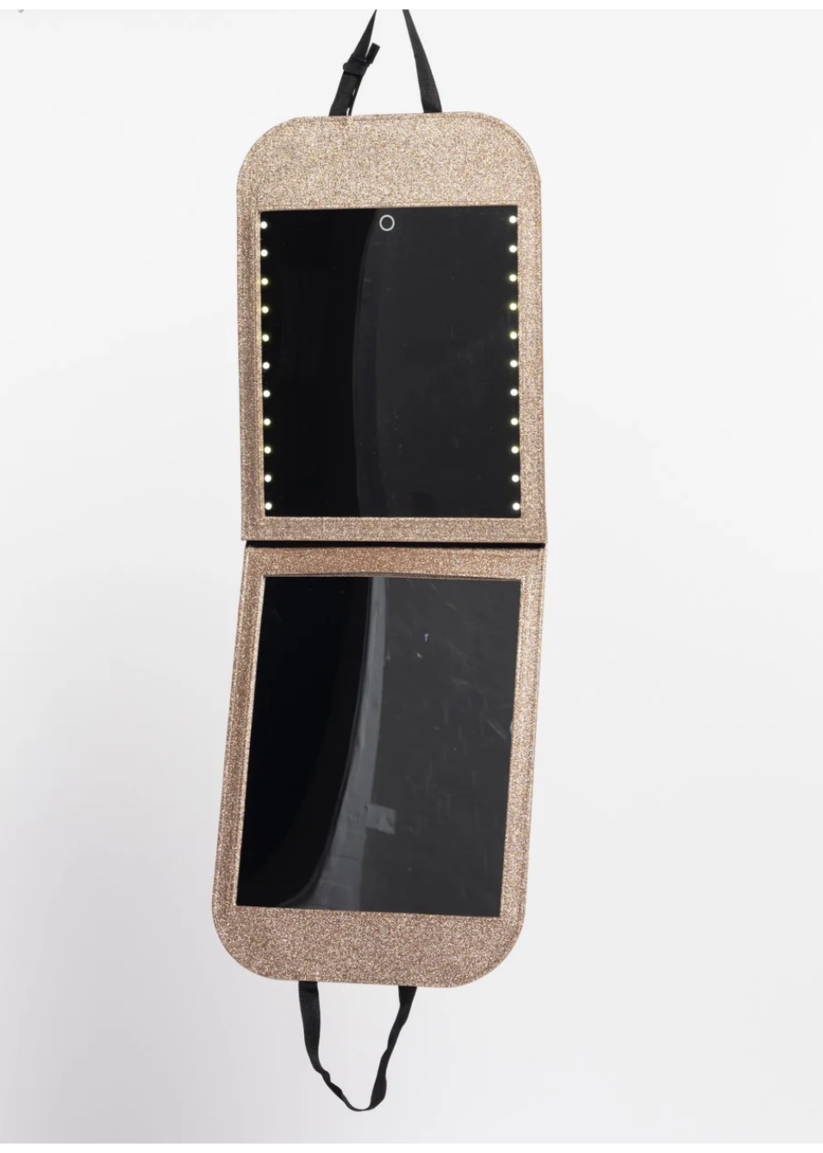 GLAM'R GEAR **NEW**GLITTER HANGING LED FOLDING DOUBLE MIRROR