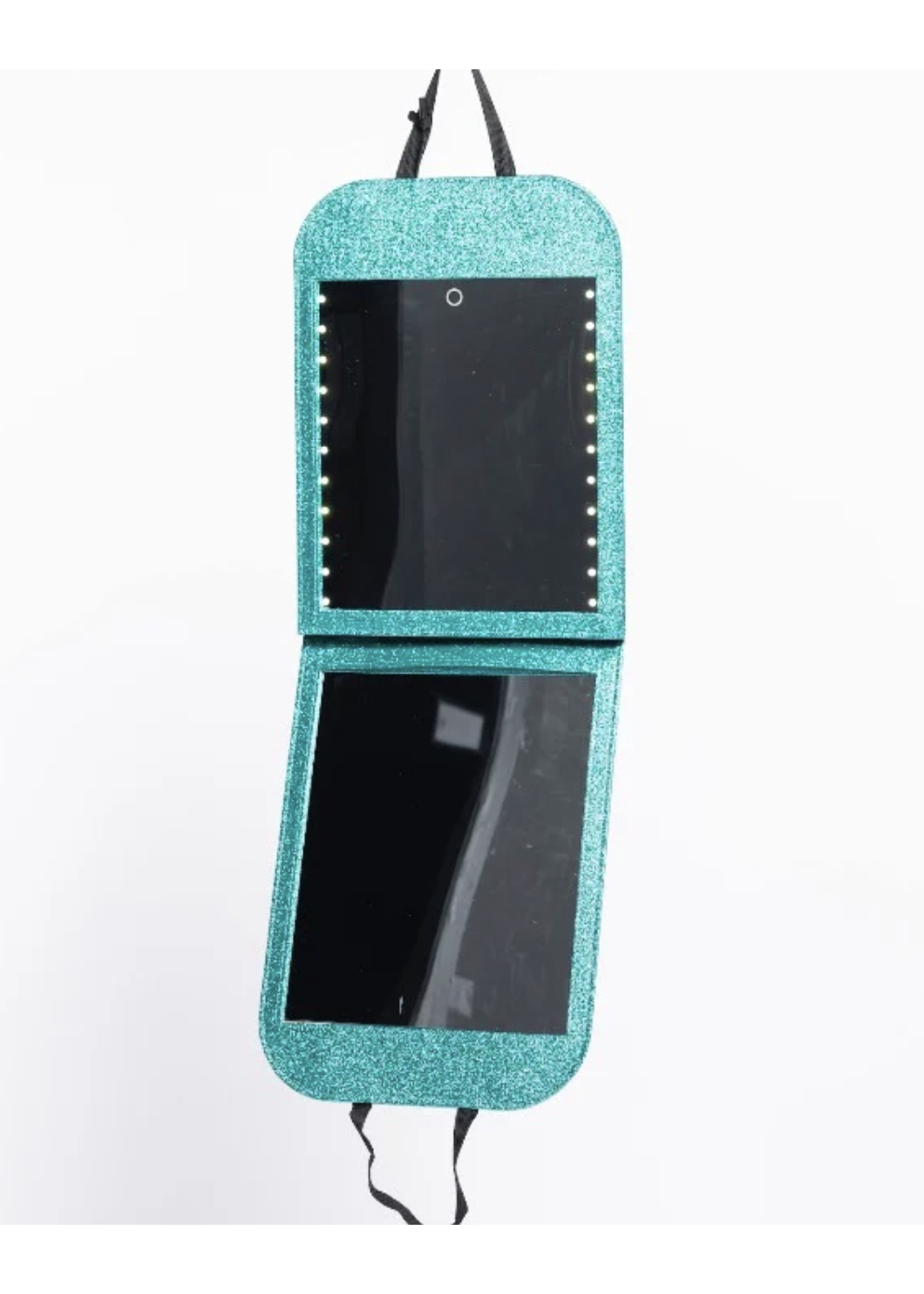 GLAM'R GEAR **NEW**GLITTER HANGING LED FOLDING DOUBLE MIRROR