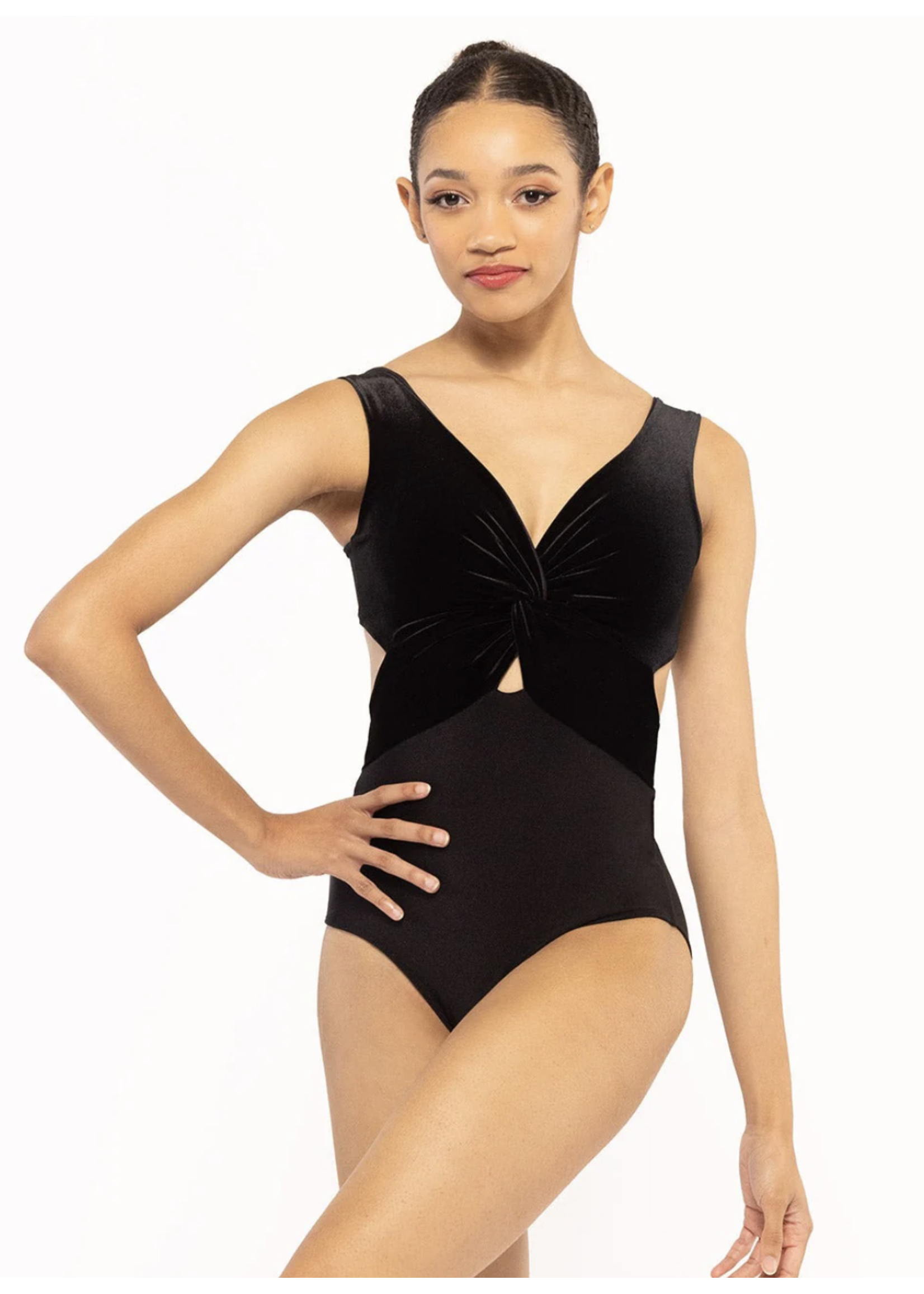 ELEVÉ JACKIE TWIST FRONT OPEN BACK TANK LEOTARD