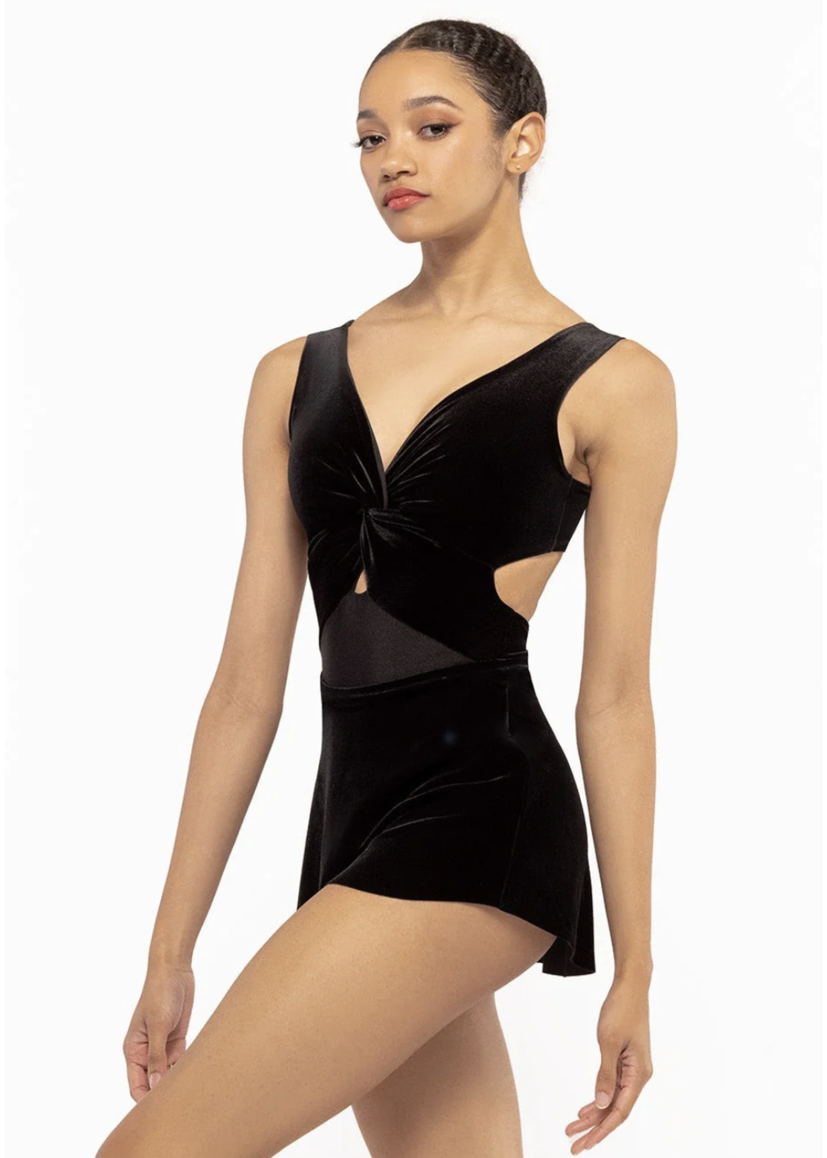 ELEVÉ JACKIE TWIST FRONT OPEN BACK TANK LEOTARD
