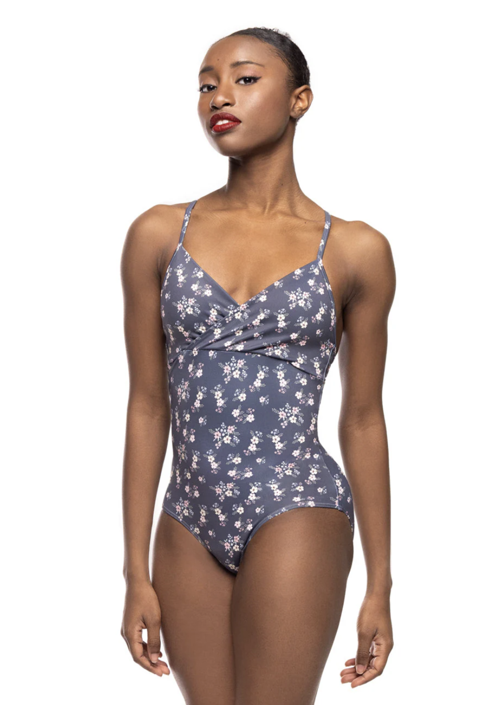 ELEVÉ NAOMI V FRONT CROSS STRAP BACK CAMISOLE LEOTARD
