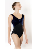DANSE DE PARIS L0051 VIOLETTE VELVET PINCHED KEYHOLE BACK TANK LEOTARD