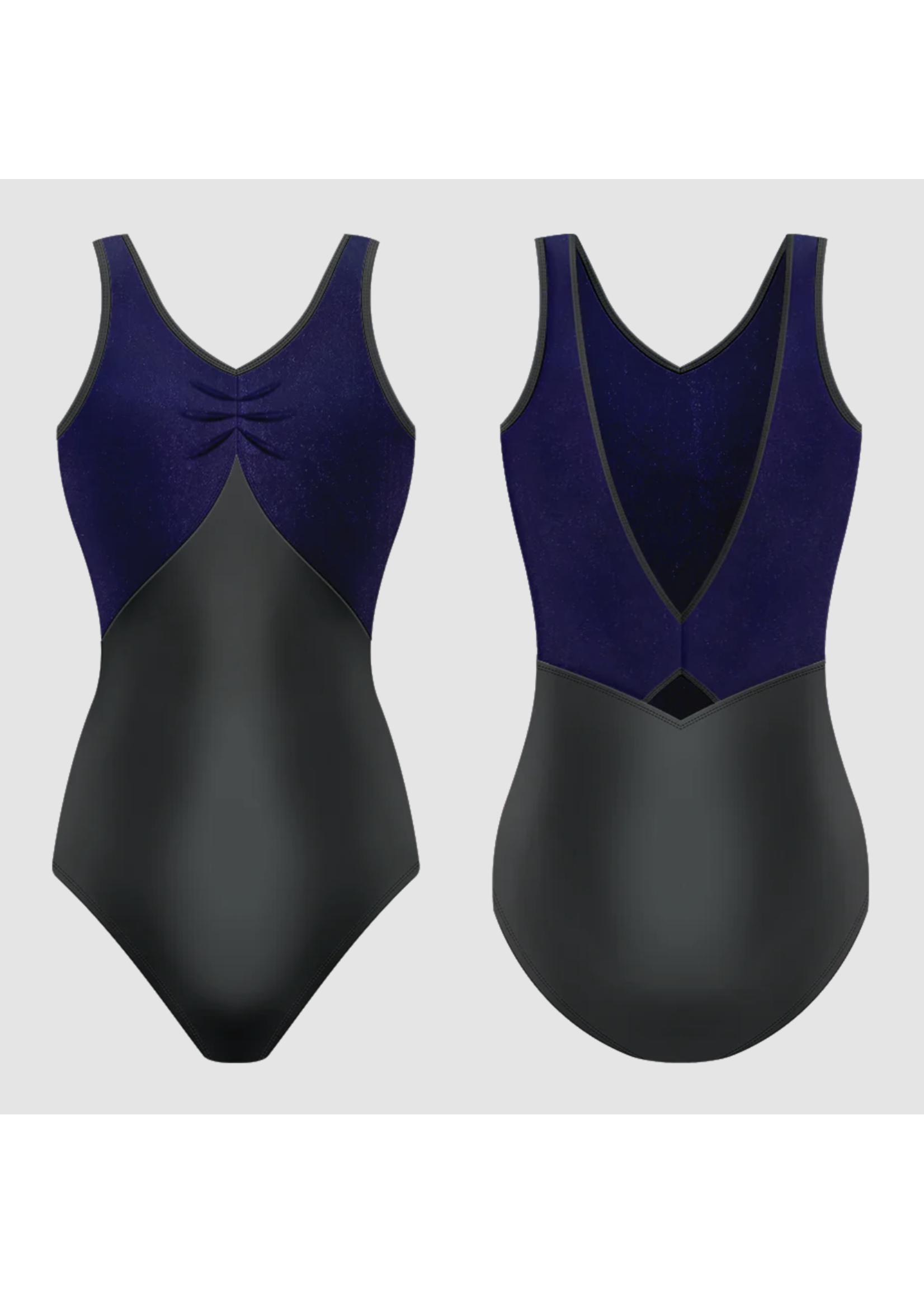 DANSE DE PARIS L0051 VIOLETTE VELVET PINCHED KEYHOLE BACK TANK LEOTARD