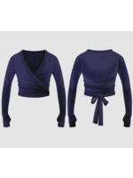DANSE DE PARIS C0001 VELVET VELOUR PATTERNED L/S CROSSOVER WRAP