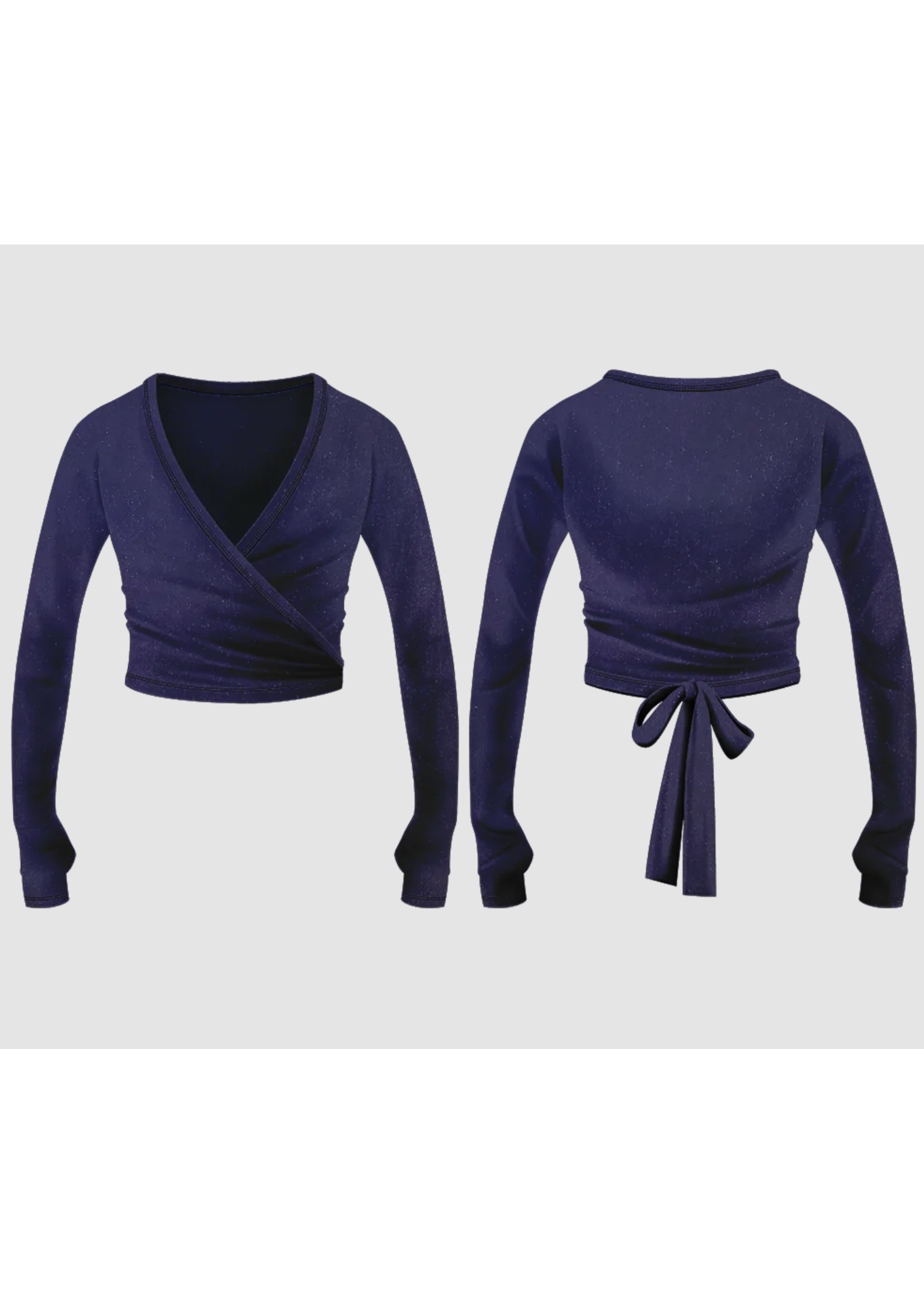 DANSE DE PARIS C0001 VELVET VELOUR PATTERNED L/S CROSSOVER WRAP