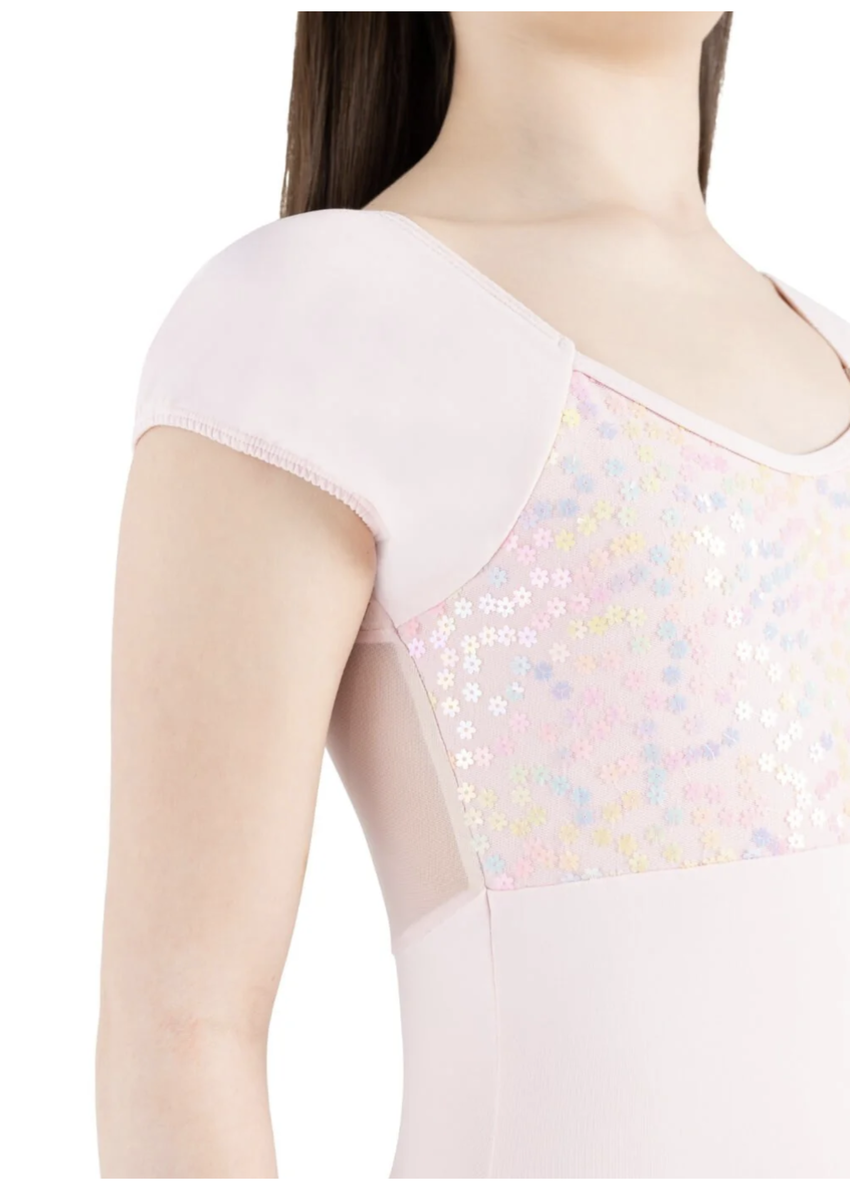 CAPEZIO & BUNHEADS A12221C FLOWER FAIRY LOTUS SEQUIN CAP SLEEVE LEOTARD