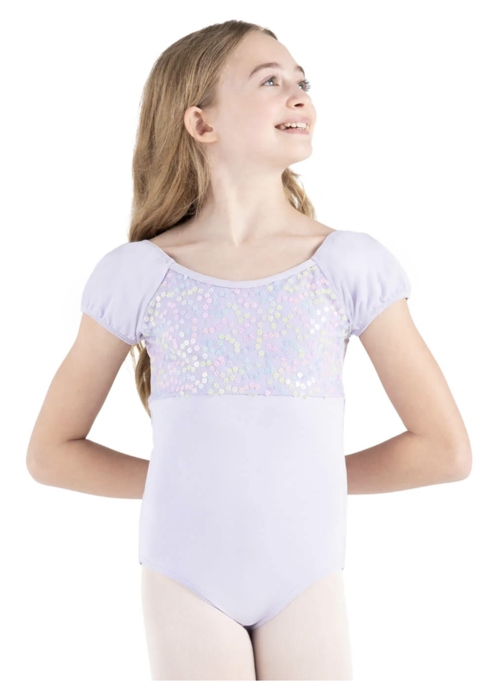 CAPEZIO & BUNHEADS A12221C FLOWER FAIRY LOTUS SEQUIN CAP SLEEVE LEOTARD