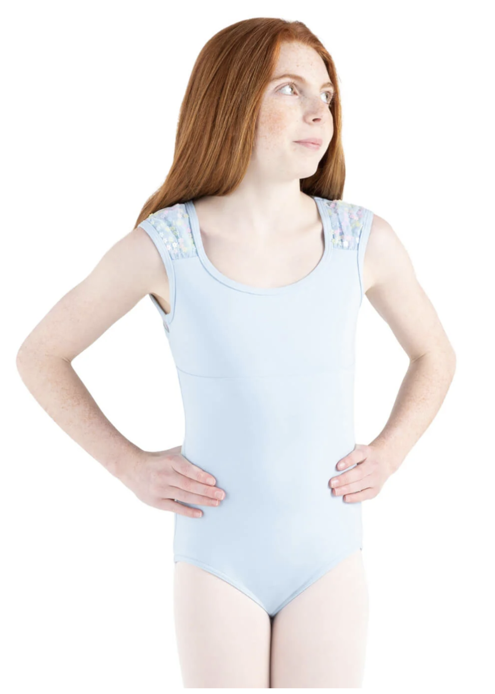 CAPEZIO & BUNHEADS A12220C FLOWER FAIRY WISH SEQUIN WIDE STRAP TANK LEOTARD