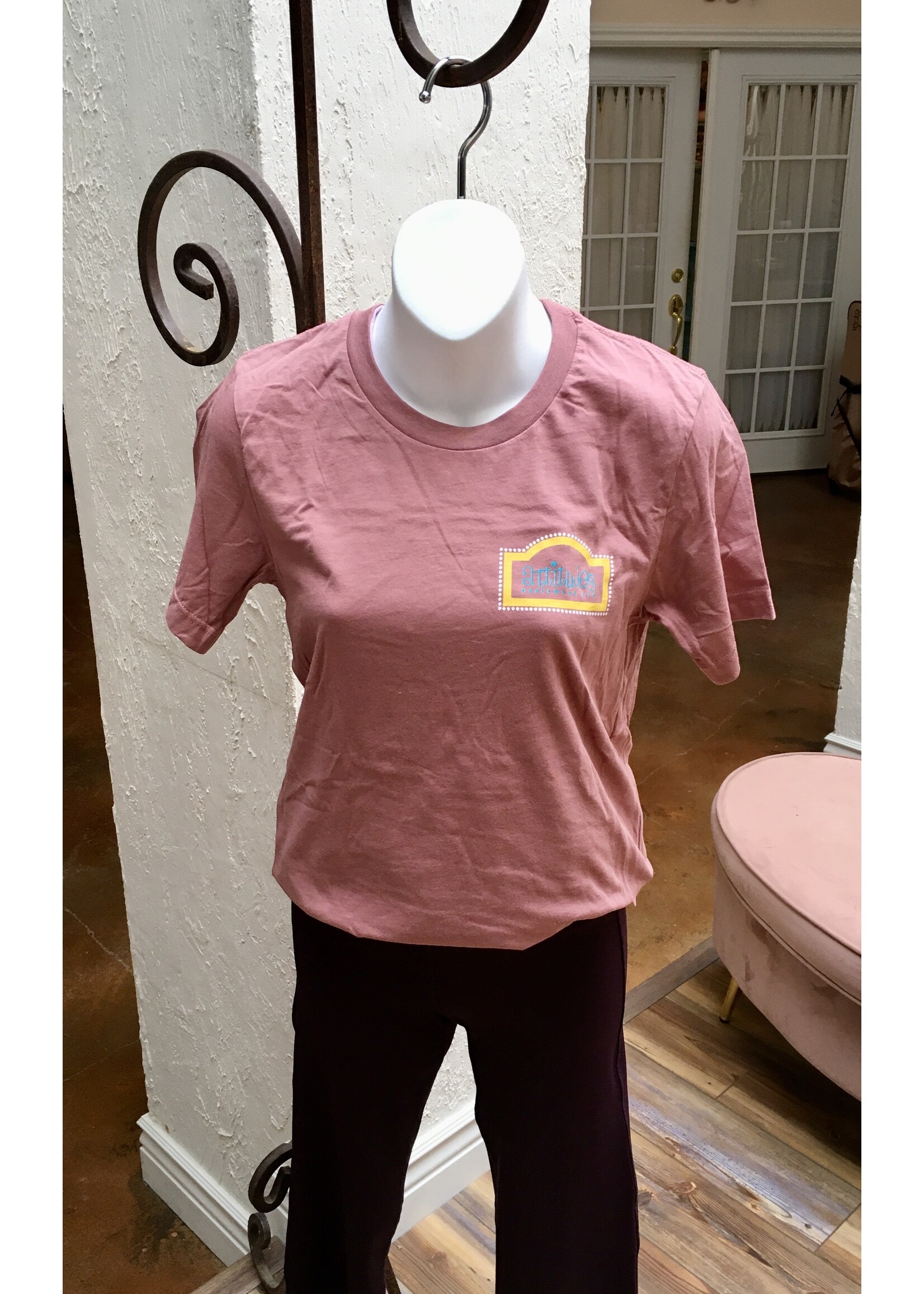 ATTITUDES DANCEWEAR  ETC. CURTAINS UP TSHIRT