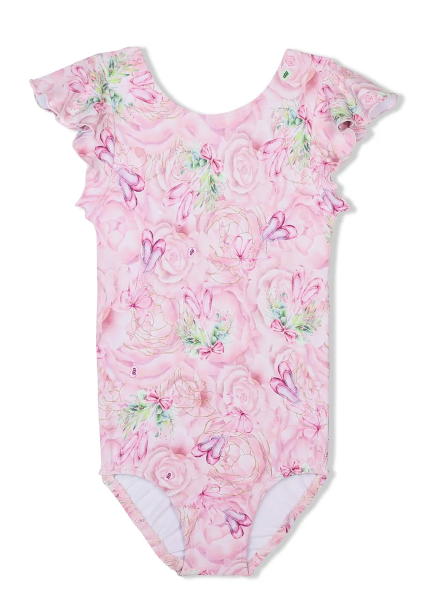 GIRL POWER LE104 BALLET BOWS FLUTTER SLEEVE LEOTARD