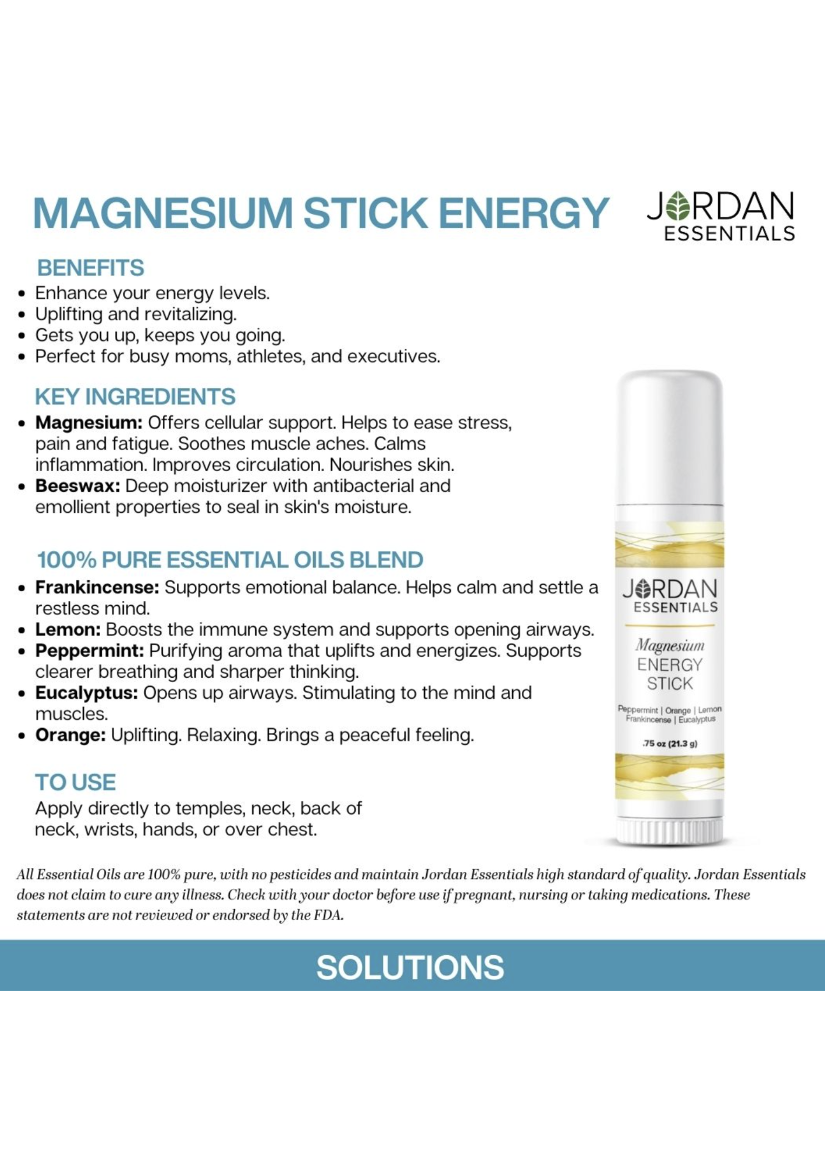 JORDAN ESSENTIALS JORDAN ESSENTIAL MAGNESIUM LOTION ON-THE-GO STICK