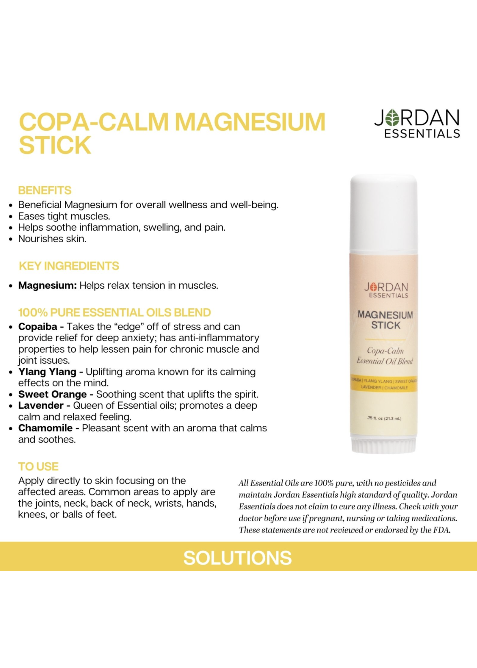 JORDAN ESSENTIALS JORDAN ESSENTIAL MAGNESIUM LOTION ON-THE-GO STICK