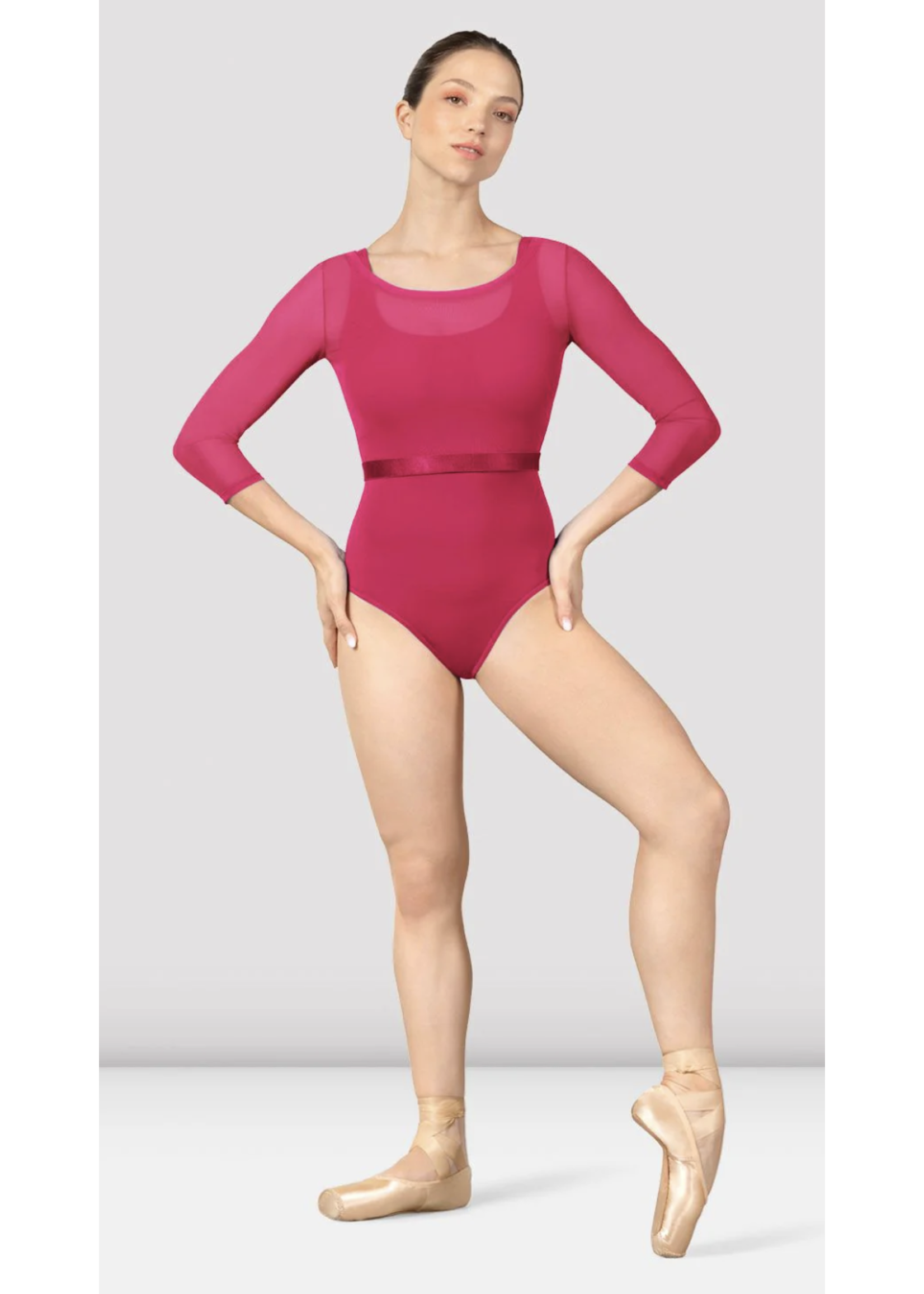 BLOCH & MIRELLA M7064L MAJESTY 3/4 SLEEVE MESH TOP