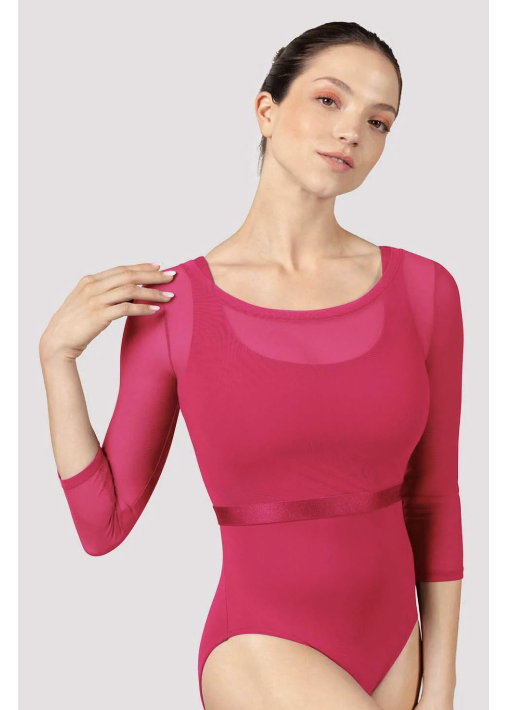 BLOCH & MIRELLA M7064L MAJESTY 3/4 SLEEVE MESH TOP