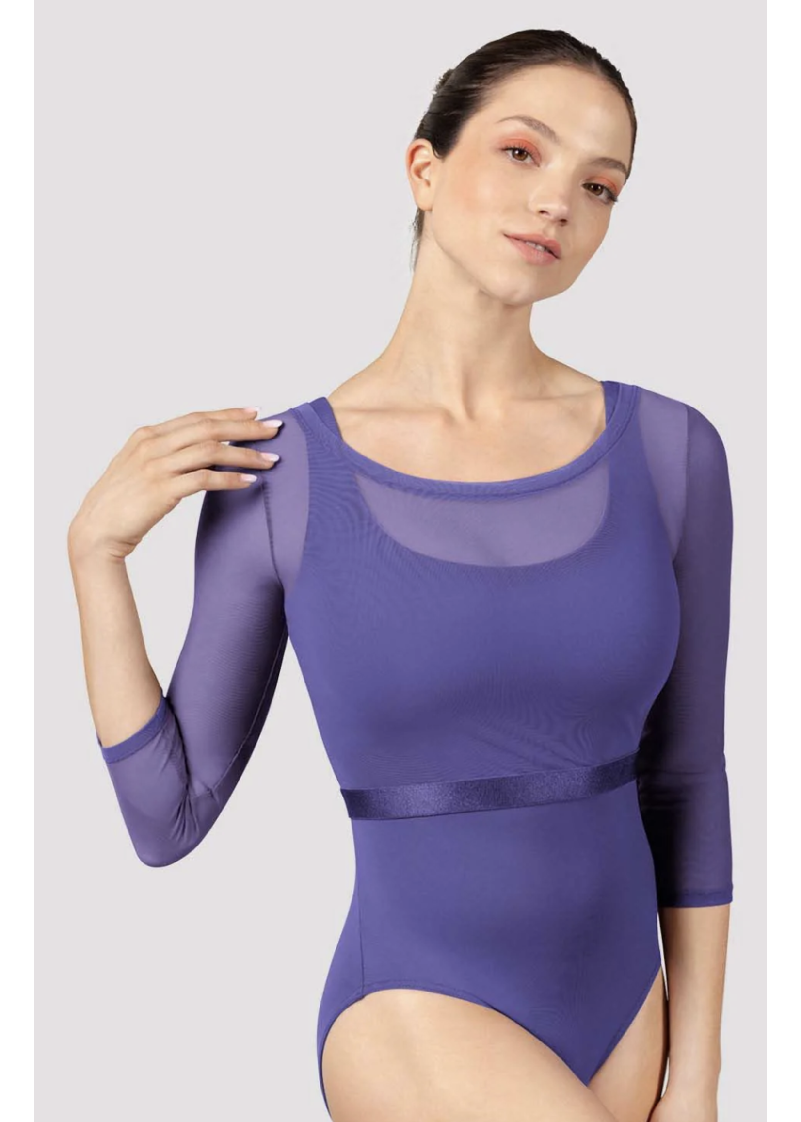 BLOCH & MIRELLA M7064L MAJESTY 3/4 SLEEVE MESH TOP