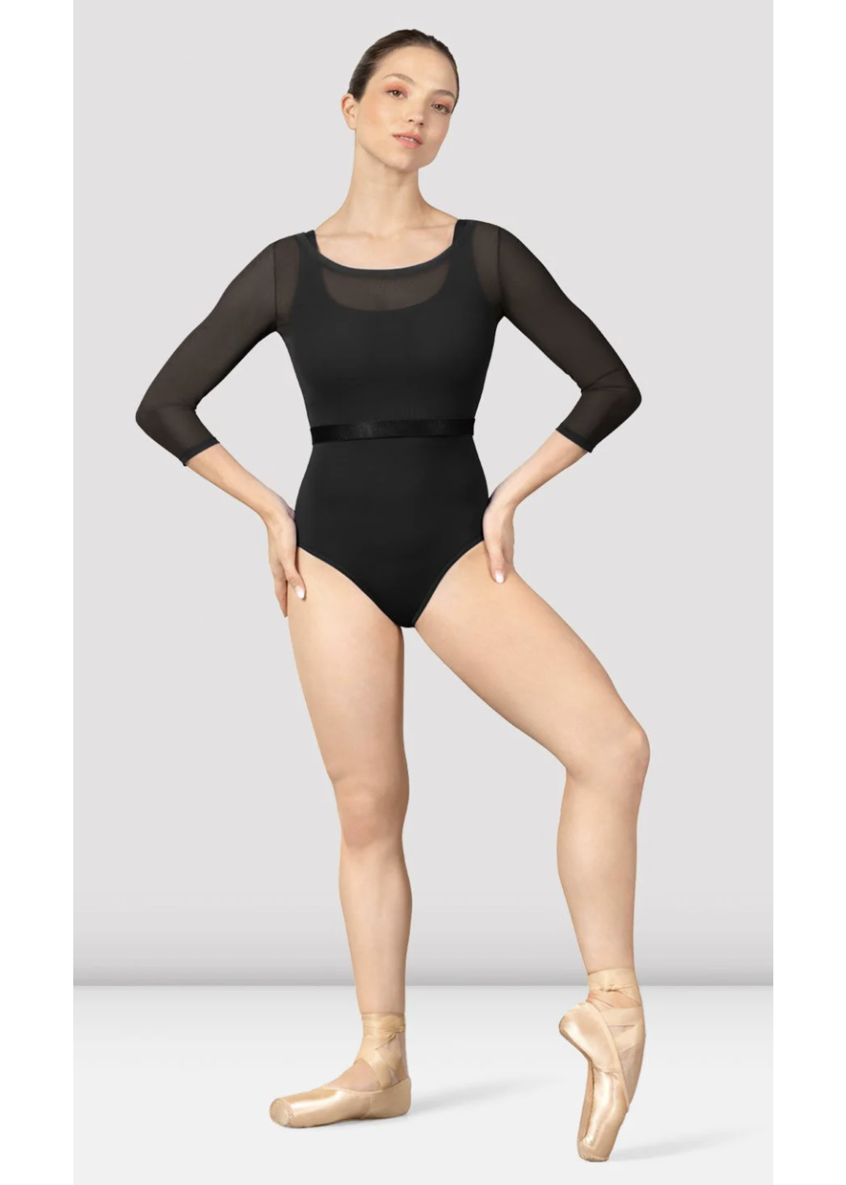 BLOCH & MIRELLA M7064L MAJESTY 3/4 SLEEVE MESH TOP
