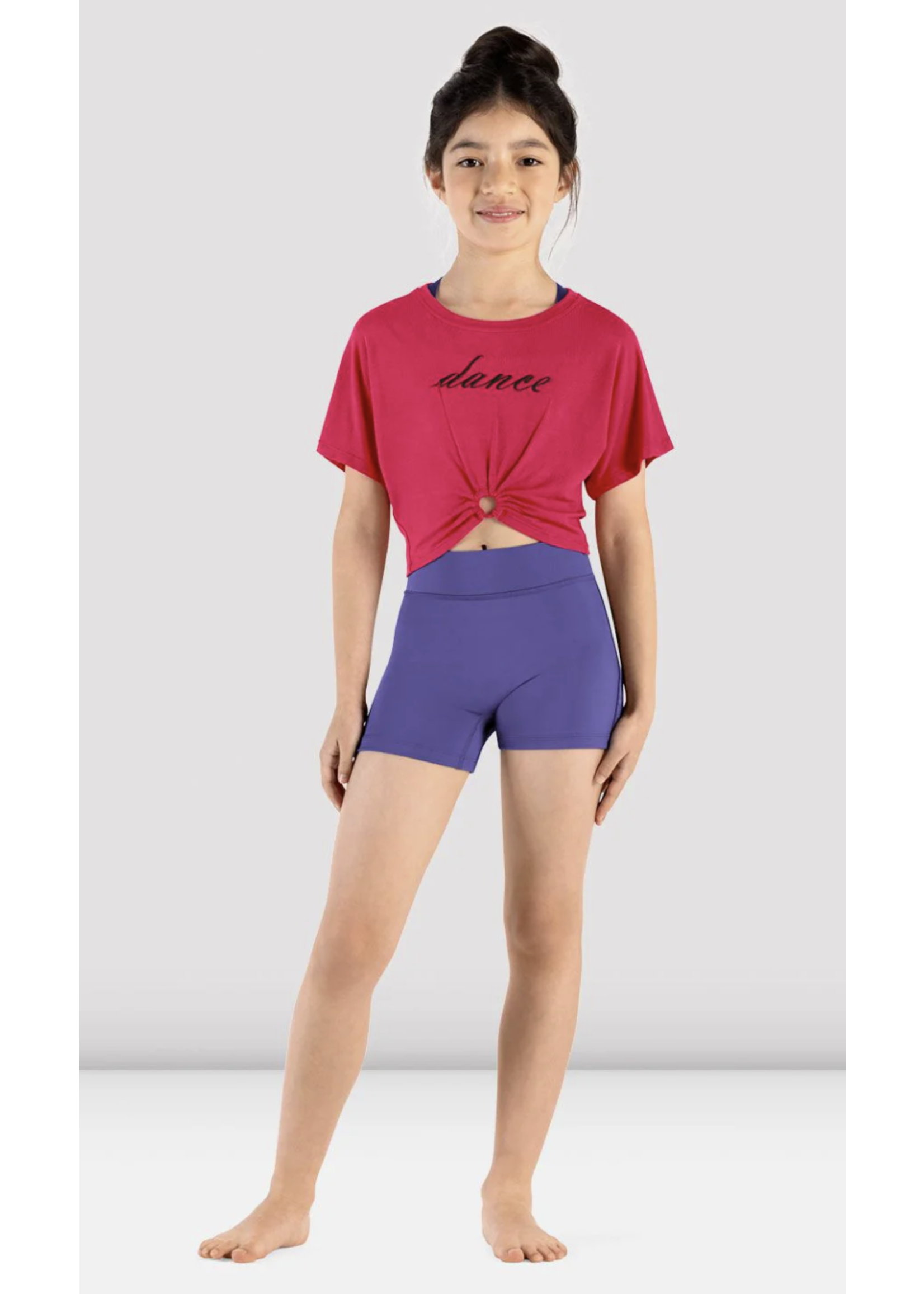 BLOCH & MIRELLA M753C MAJESTY DANCE PRINT CROP T-SHIRT