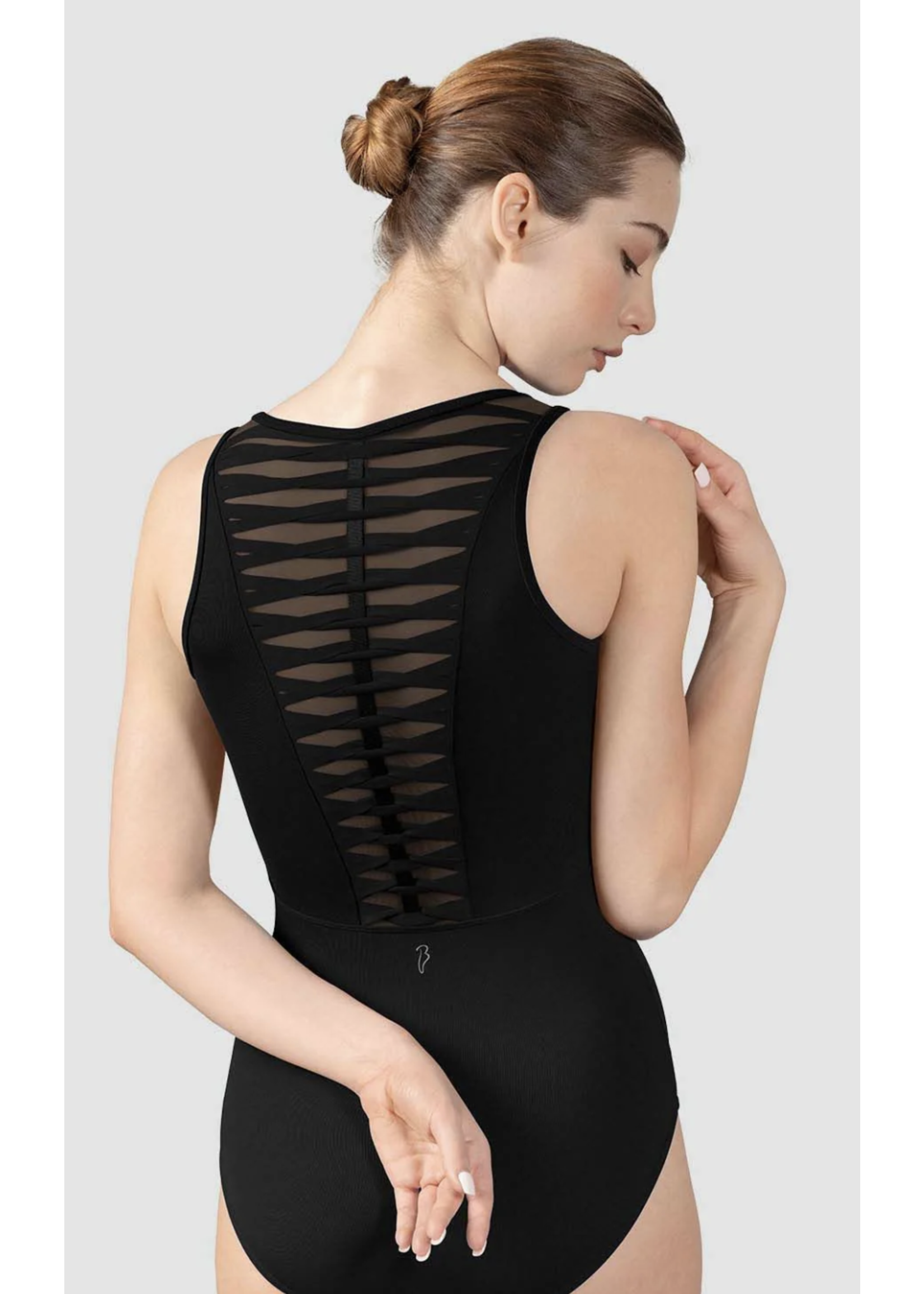 BLOCH & MIRELLA L8435 ELOSIA SCOOP NECK PANEL WEAVE BACK TANK LEOTARD