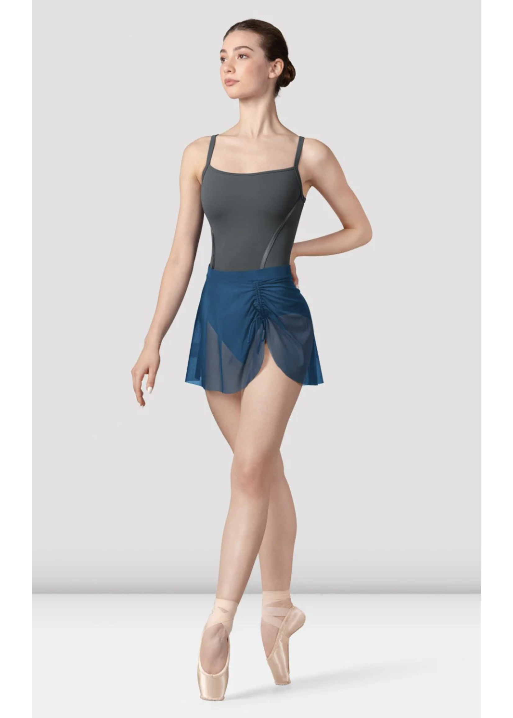 BLOCH & MIRELLA R9221 NICKY MESH PULL ON SKIRT WITH GATHER DETAIL