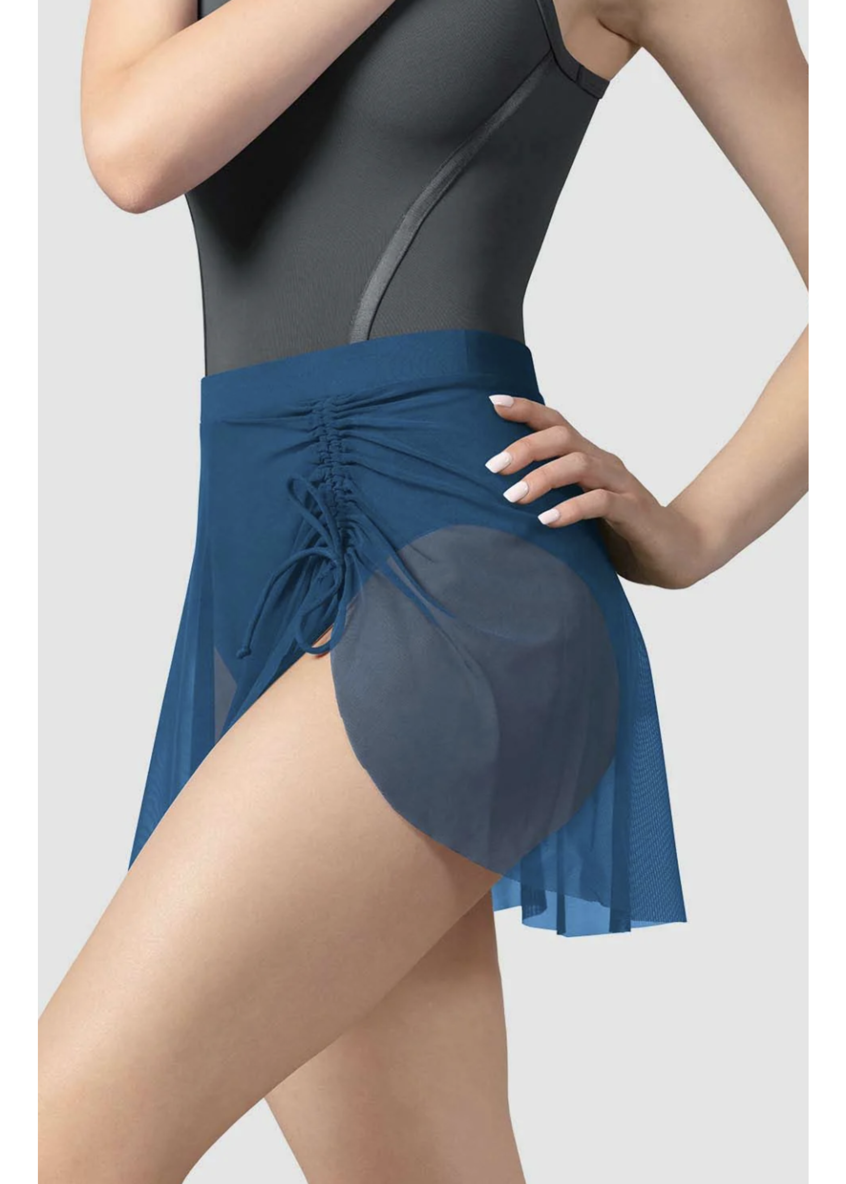 BLOCH & MIRELLA R9221 NICKY MESH PULL ON SKIRT WITH GATHER DETAIL