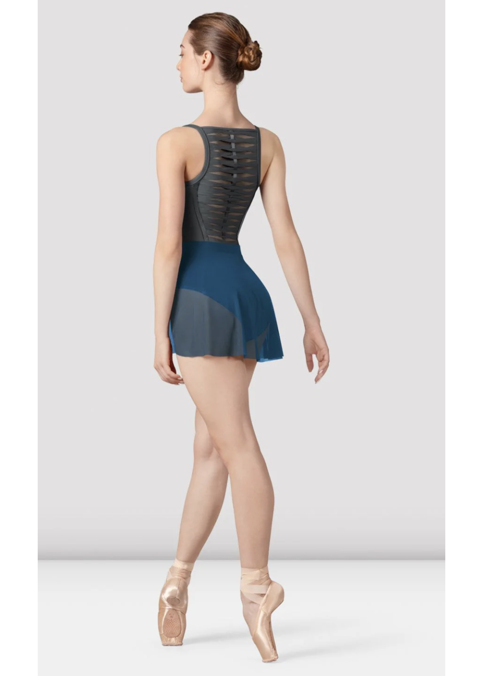 BLOCH & MIRELLA R9221 NICKY MESH PULL ON SKIRT WITH GATHER DETAIL