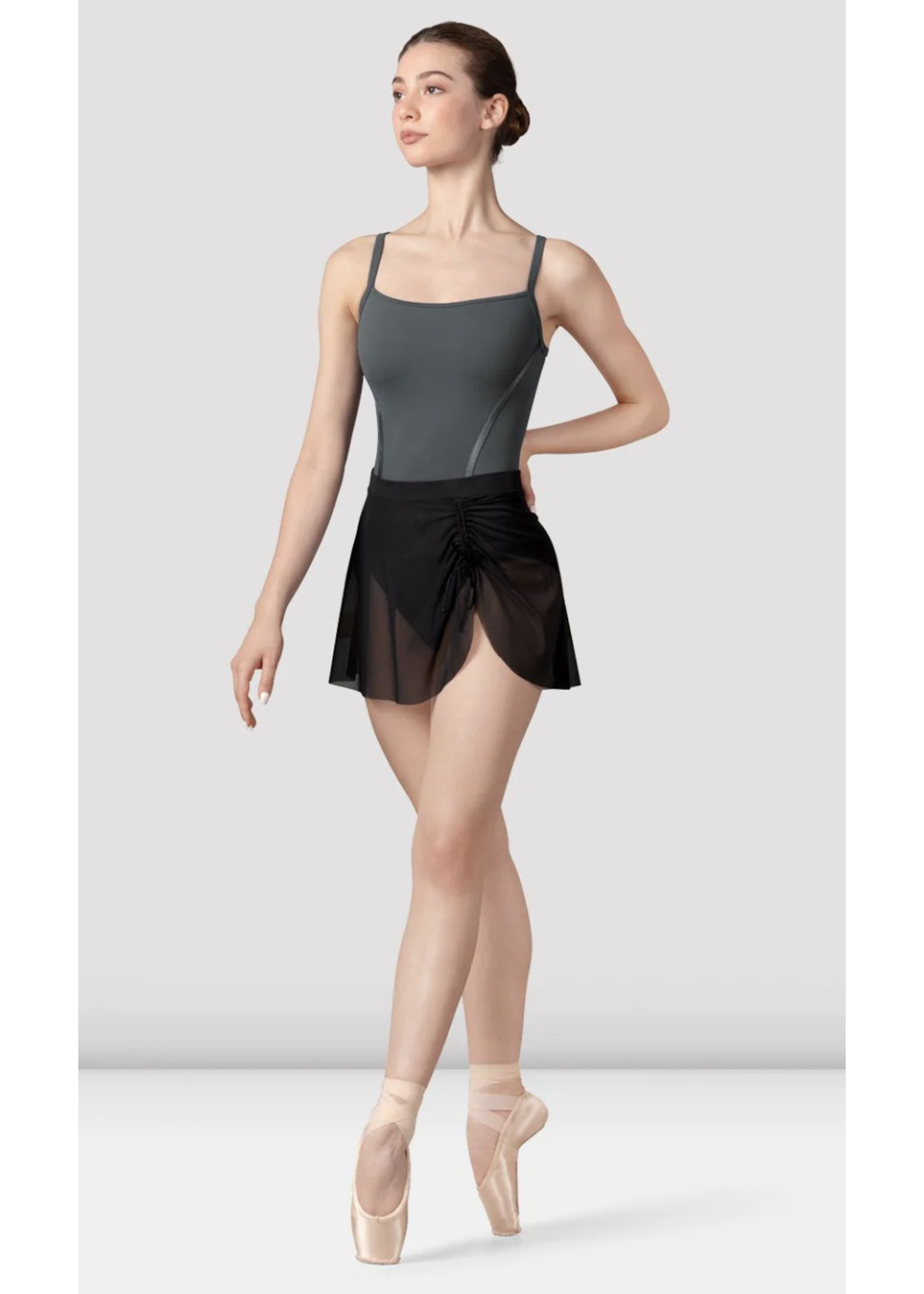 BLOCH & MIRELLA R9221 NICKY MESH PULL ON SKIRT WITH GATHER DETAIL