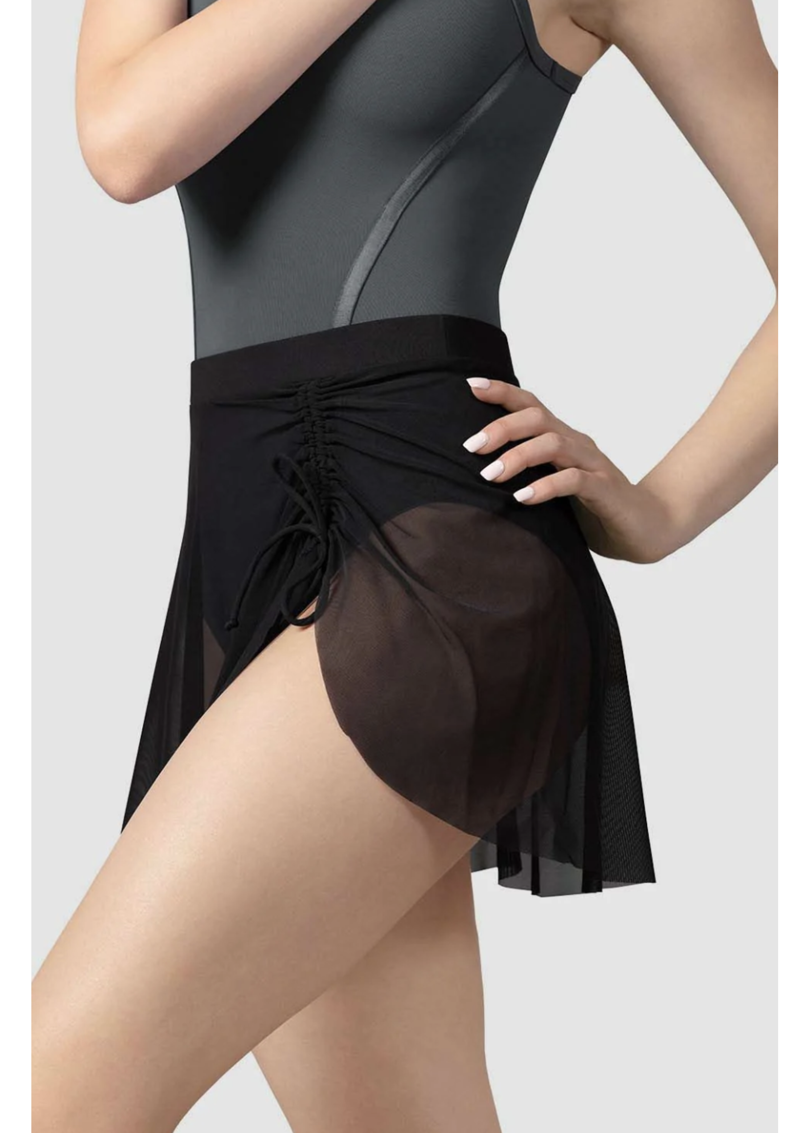 BLOCH & MIRELLA R9221 NICKY MESH PULL ON SKIRT WITH GATHER DETAIL
