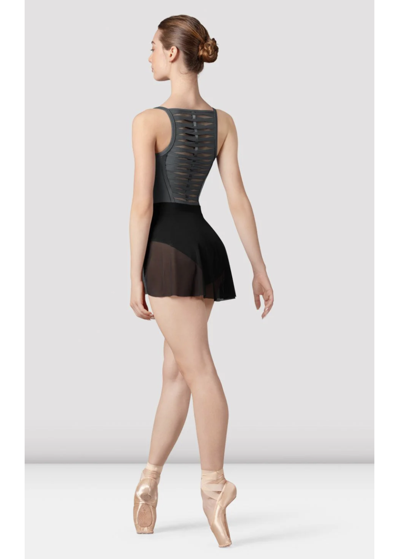 BLOCH & MIRELLA R9221 NICKY MESH PULL ON SKIRT WITH GATHER DETAIL