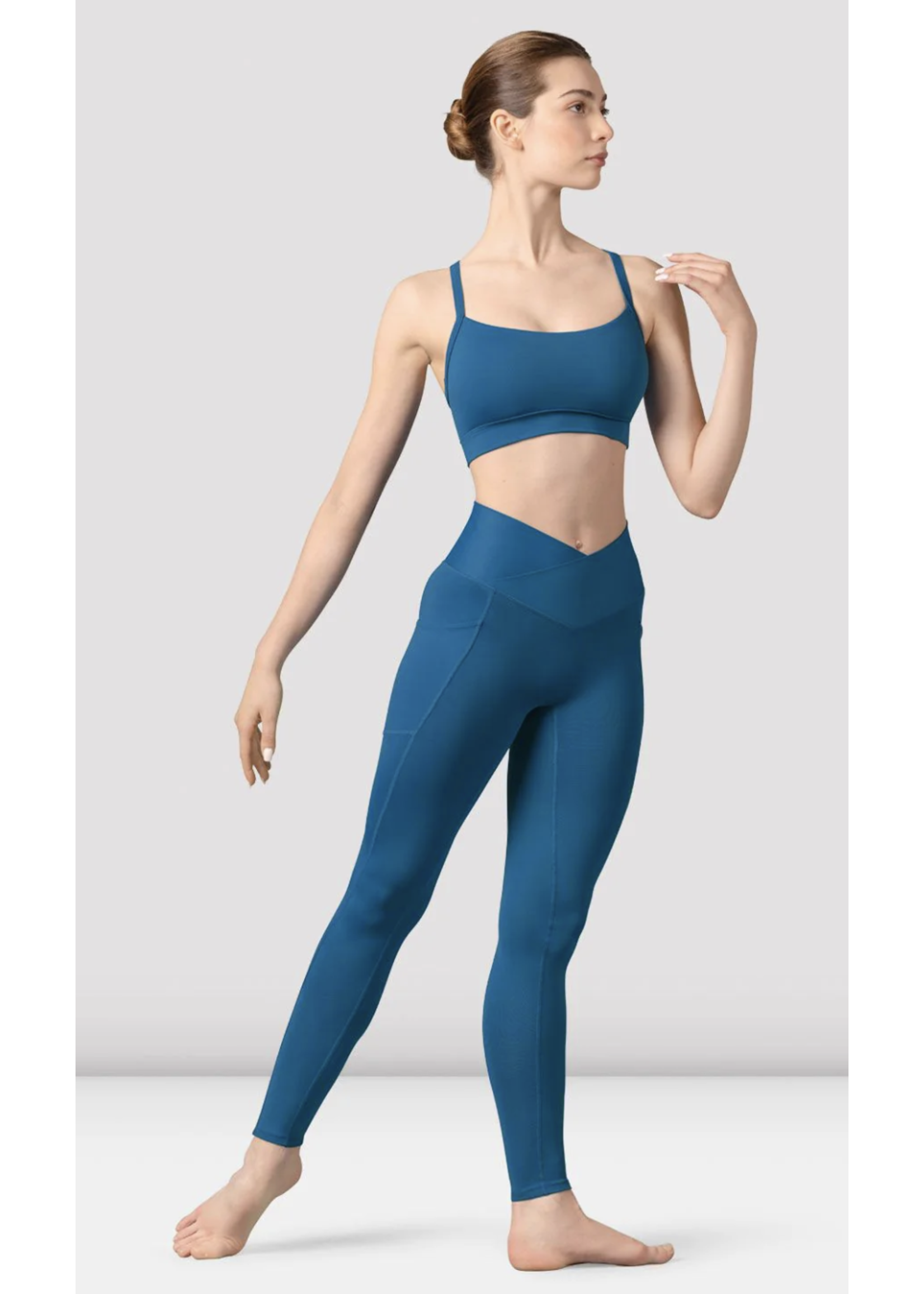 BLOCH & MIRELLA Z8457 CATHERINE SCOOP NECKLINE MESH BACK CROP TOP