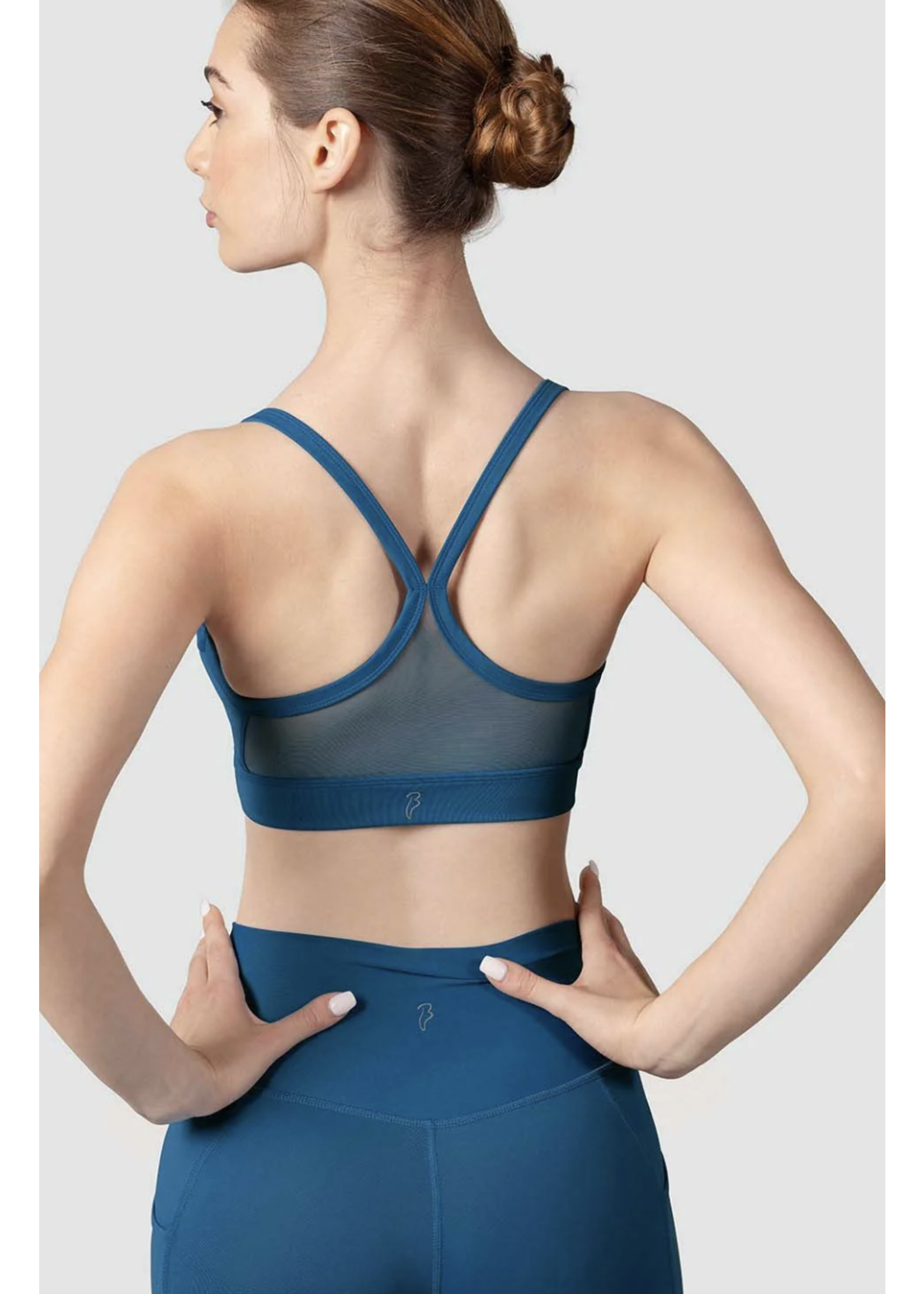 BLOCH & MIRELLA Z8457 CATHERINE SCOOP NECKLINE MESH BACK CROP TOP
