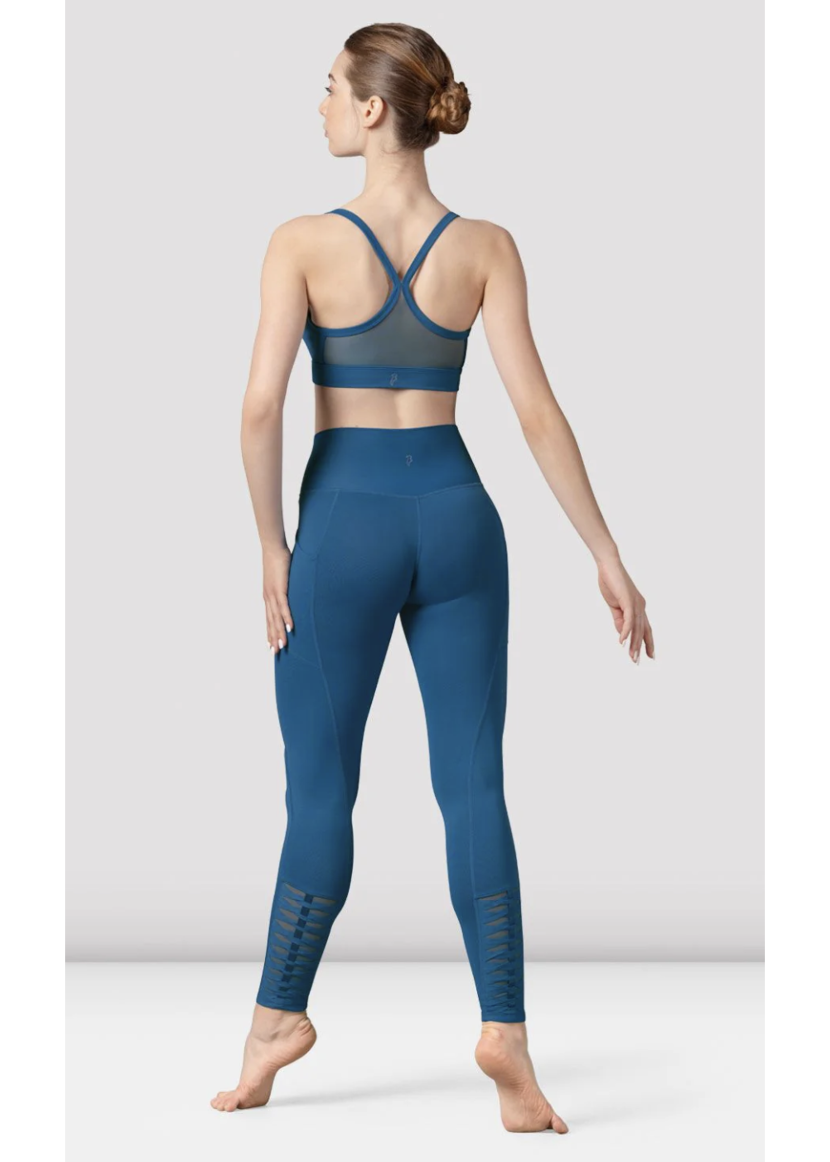 BLOCH & MIRELLA Z8457 CATHERINE SCOOP NECKLINE MESH BACK CROP TOP