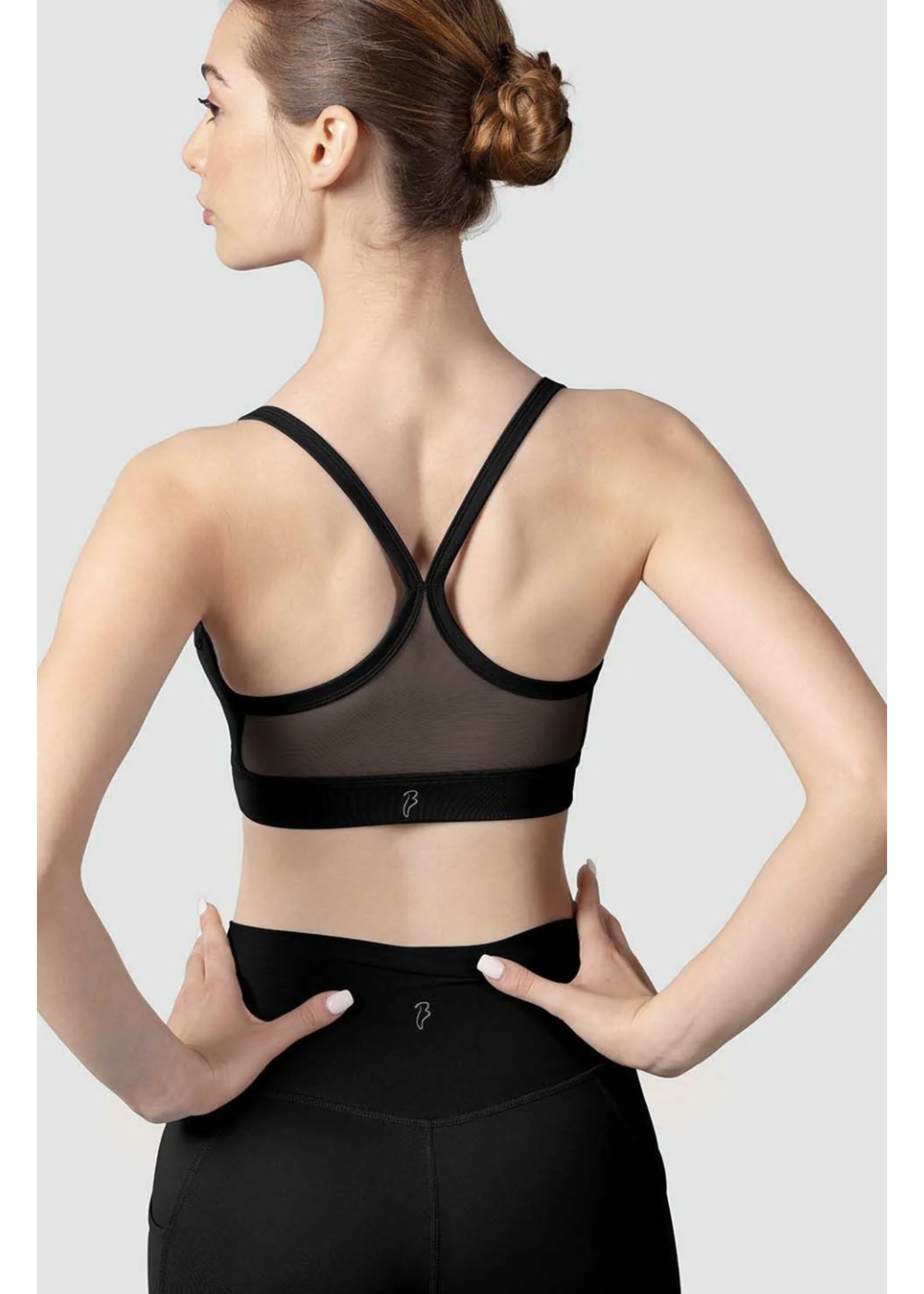 BLOCH & MIRELLA Z8457 CATHERINE SCOOP NECKLINE MESH BACK CROP TOP