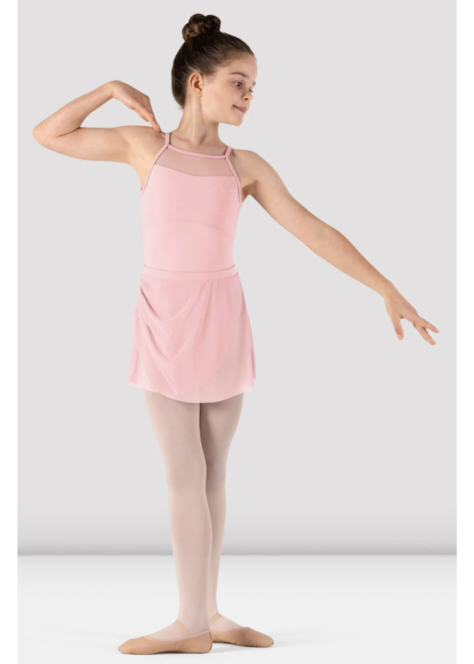 BLOCH & MIRELLA CR9281 CASEY MESH PULL ON SKIRT WITH GATHER DETAIL