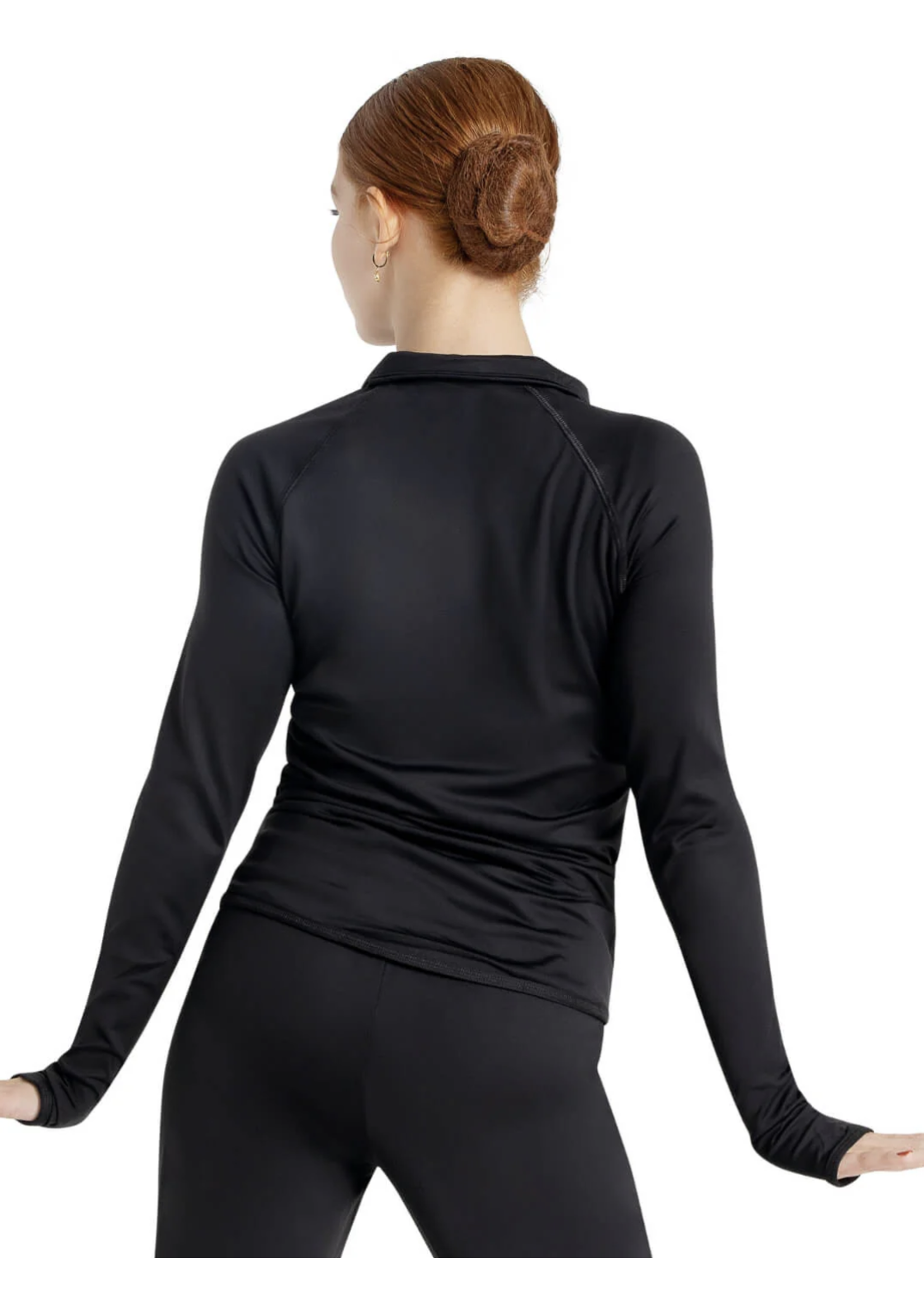 CAPEZIO & BUNHEADS ASE1069U ADULT ZIP FRONT JACKET WITH THUMB HOLES