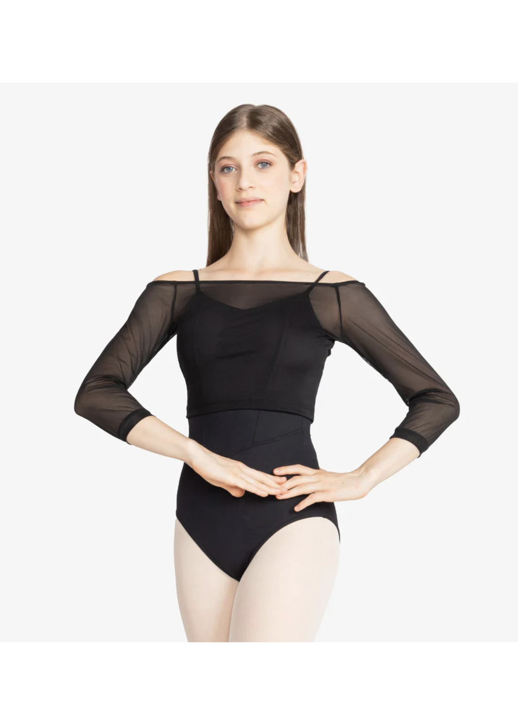 SO DANCA SL226 MESH LONG SLEEVE TOP