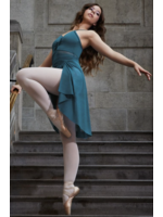 MONDOR 16107 JULIETTE MESH LONG PULL ON SLIT SCRUNCH  SKIRT