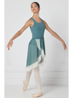 MONDOR 16110 JEZABEL DOUBLE LAYER 2 TONE MESH LONG WRAP SKIRT