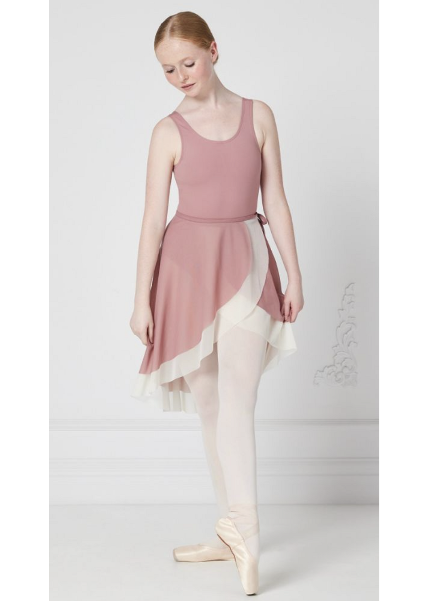 MONDOR 16110 JEZABEL DOUBLE LAYER 2 TONE MESH LONG WRAP SKIRT