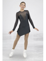 MONDOR 618 JANARA MESH LONG SLEEVE DRAMATIC HANDKERCHIEF SKIRT SKATE DRESS